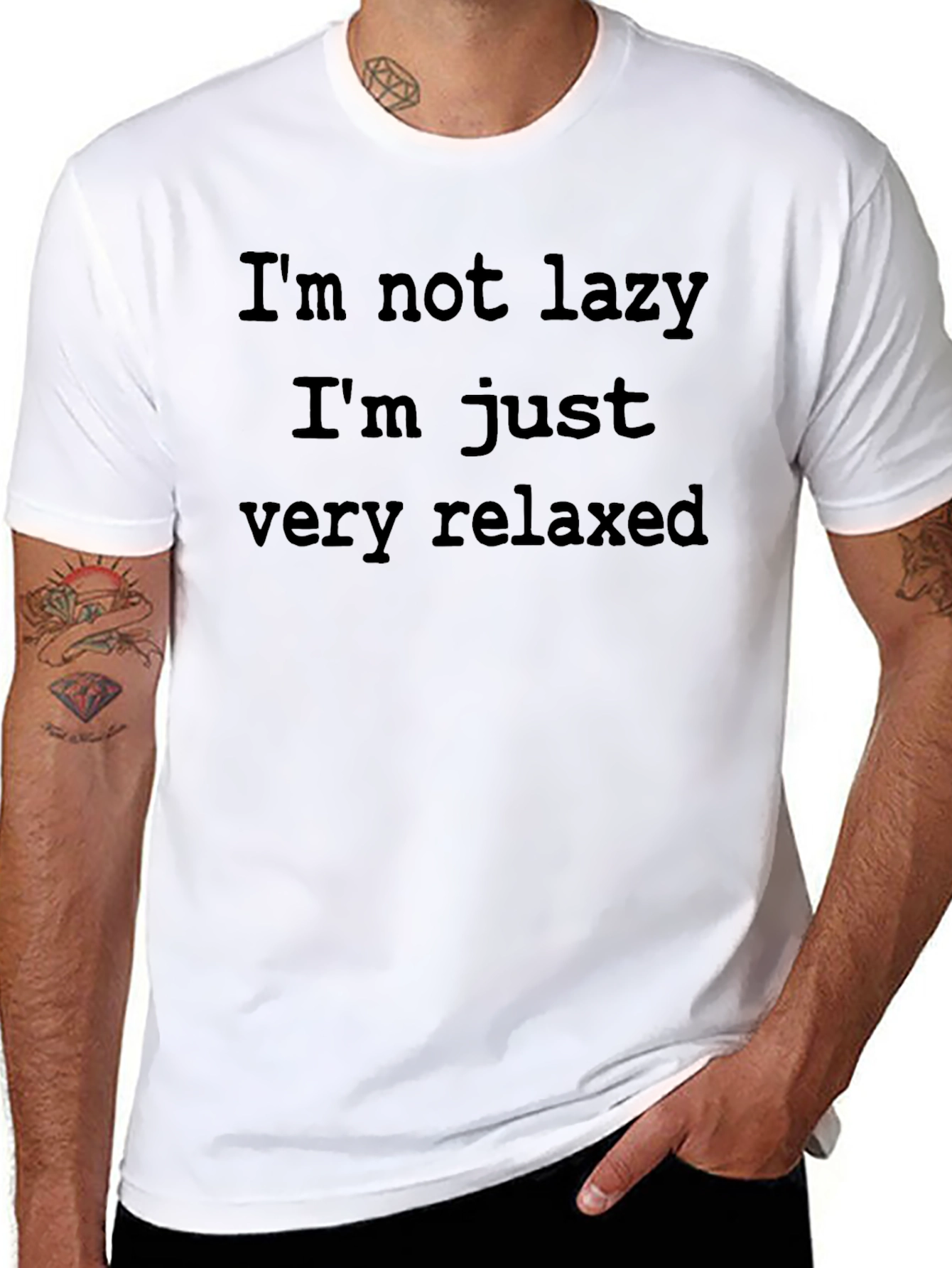 Relaxed Fit T-Shirt - Im Not Lazy Graphic Tee