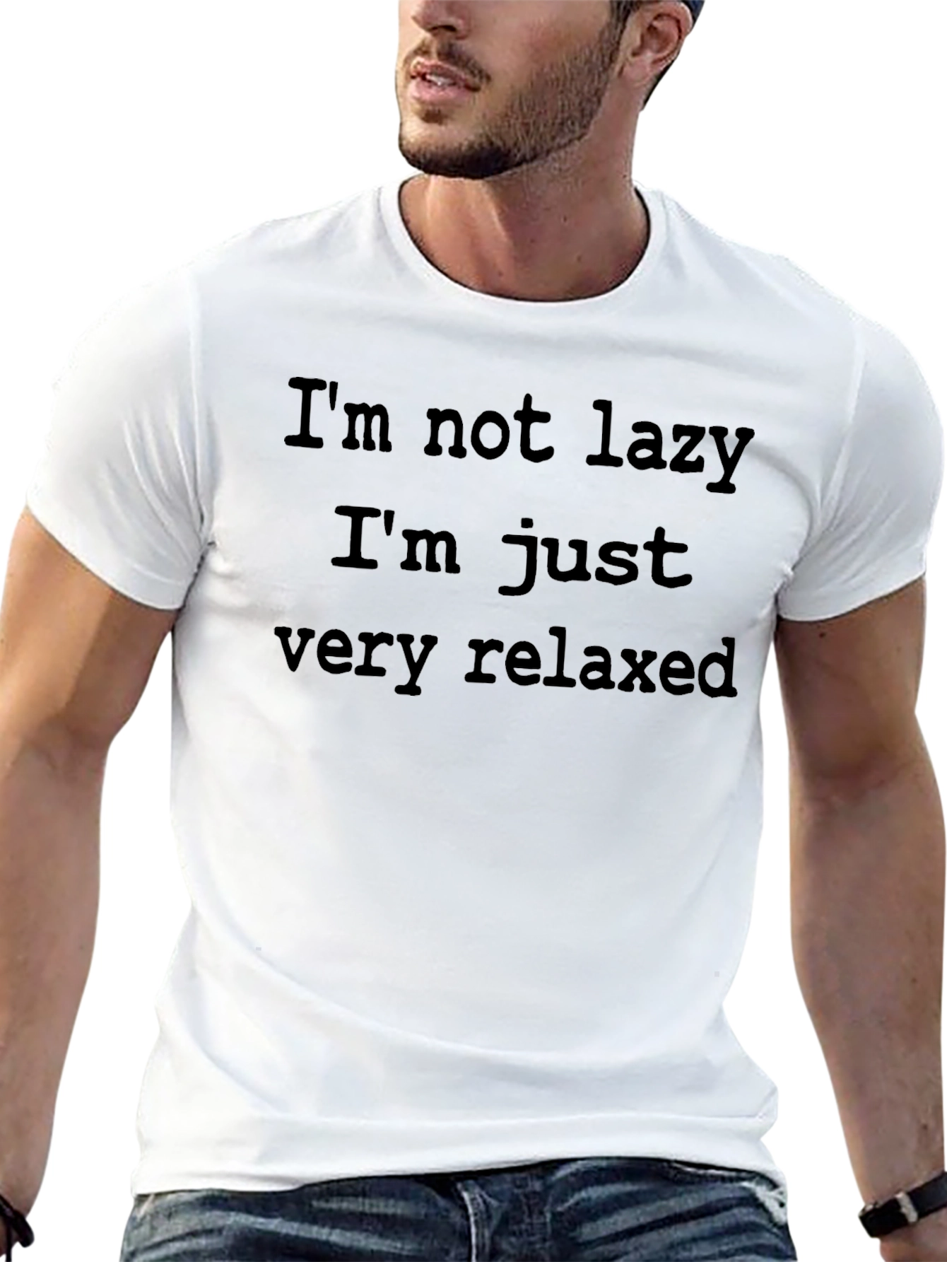 Relaxed Fit T-Shirt - Im Not Lazy Graphic Tee