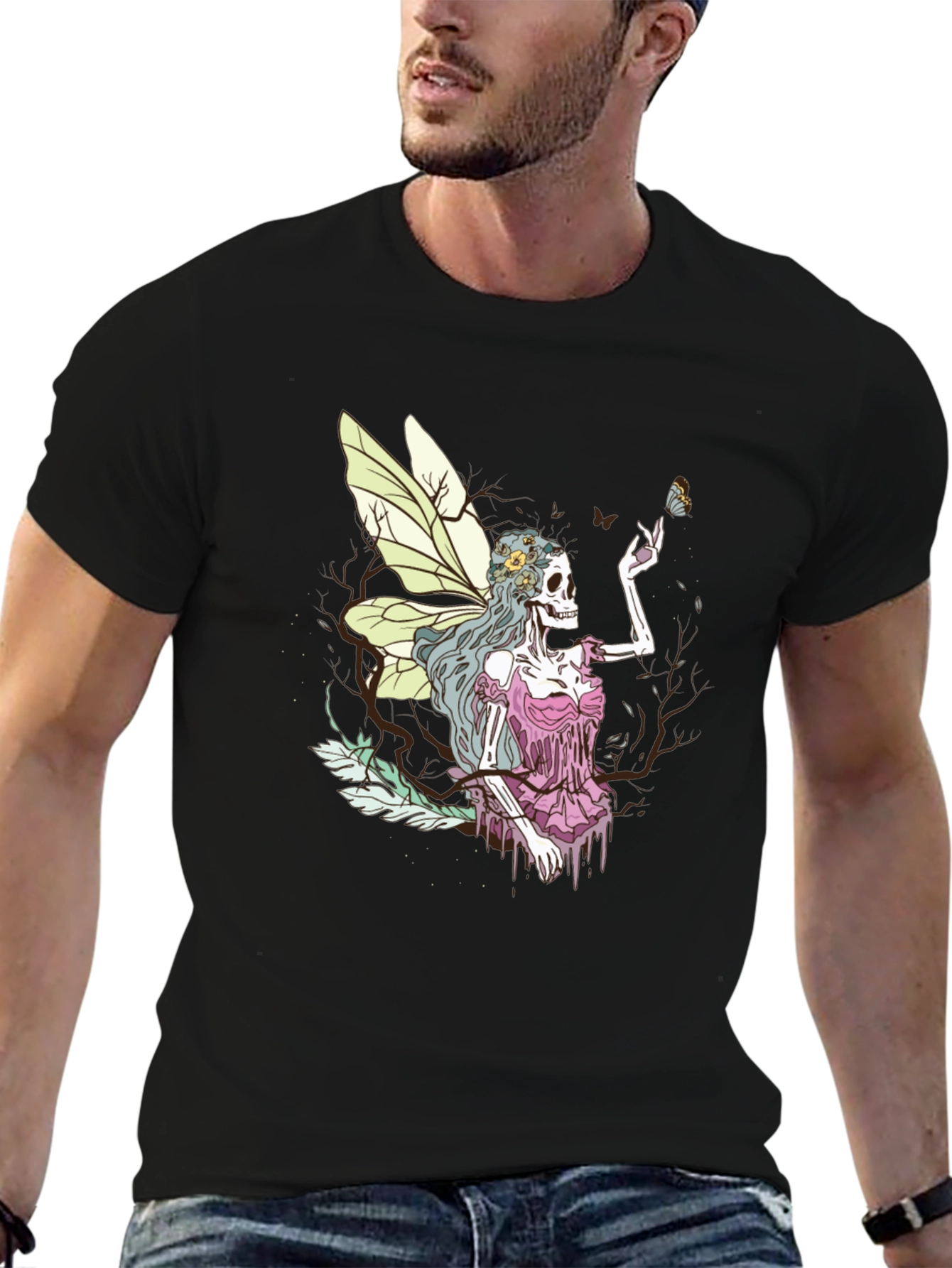Grim Fairy T-Shirt - Skeleton Butterfly Graphic Tee