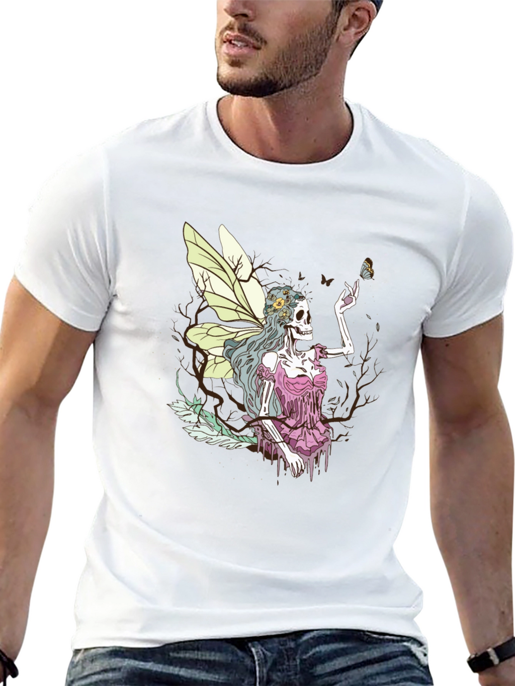 Grim Fairy T-Shirt - Skeleton Butterfly Graphic Tee