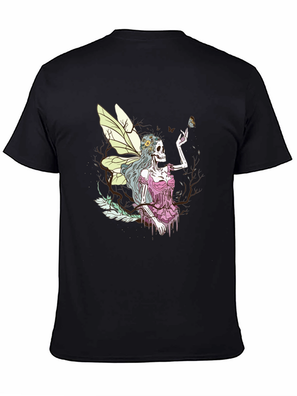 Grim Fairy T-Shirt - Skeleton Butterfly Graphic Tee