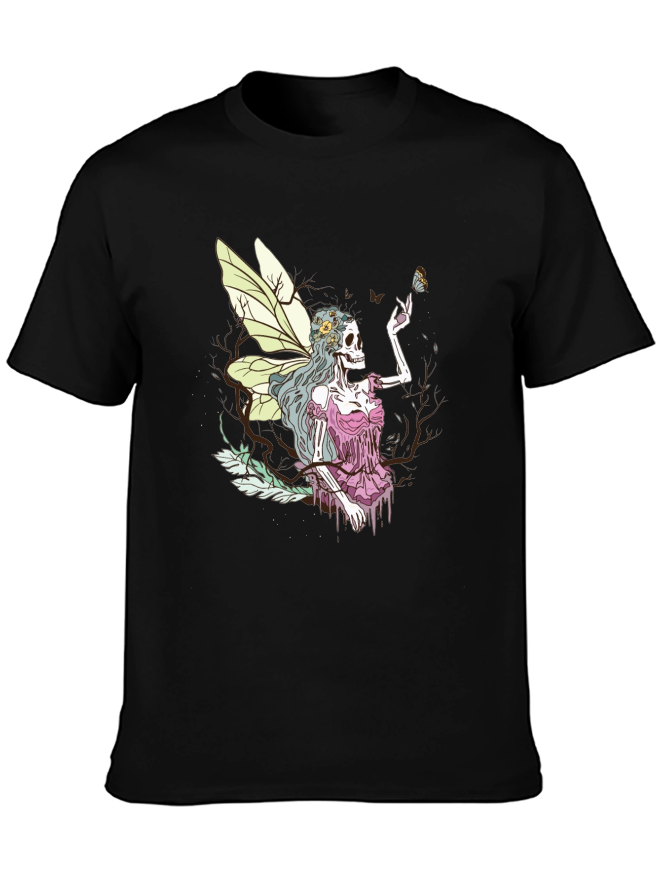 Grim Fairy T-Shirt - Skeleton Butterfly Graphic Tee