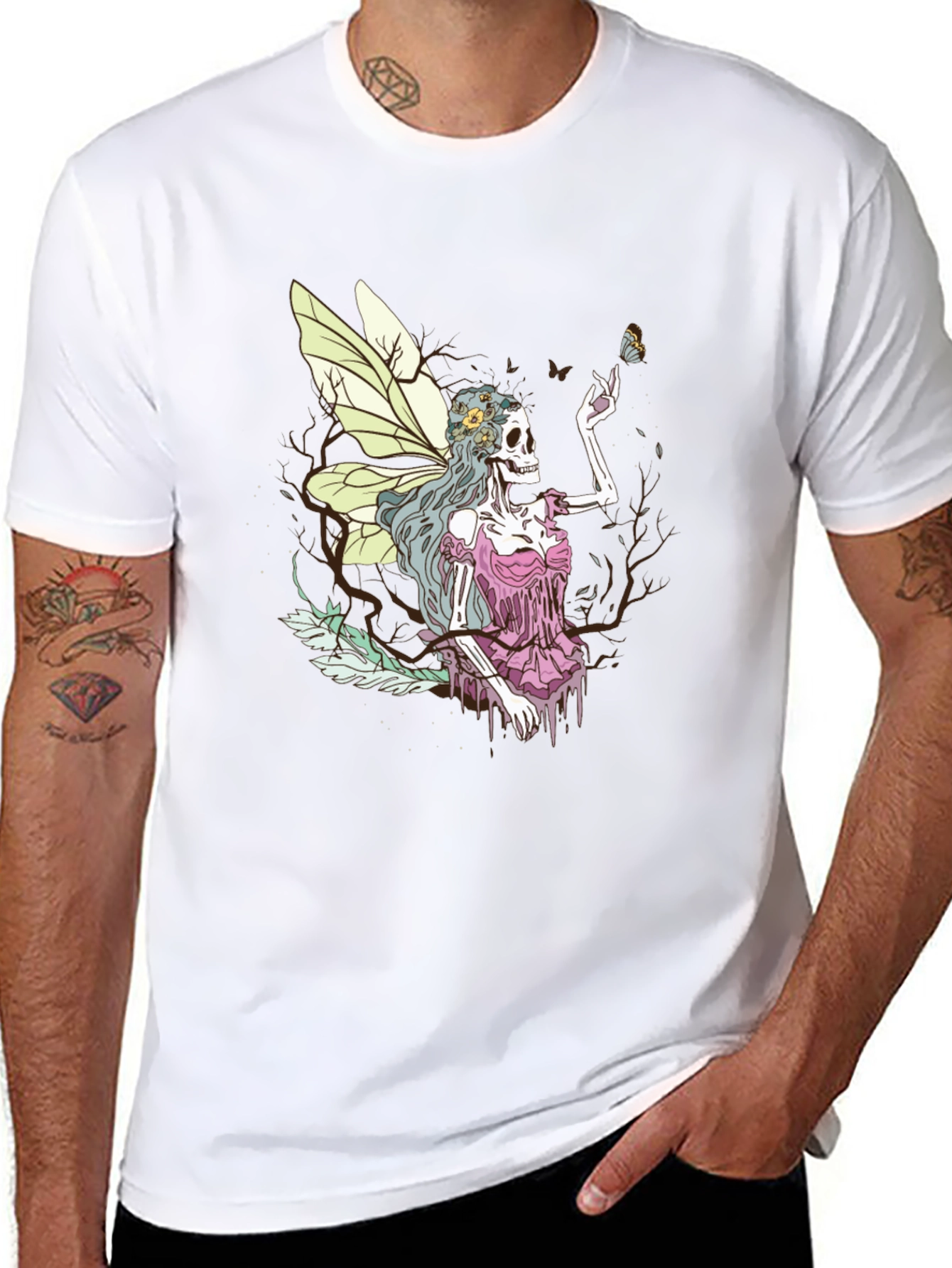 Grim Fairy T-Shirt - Skeleton Butterfly Graphic Tee