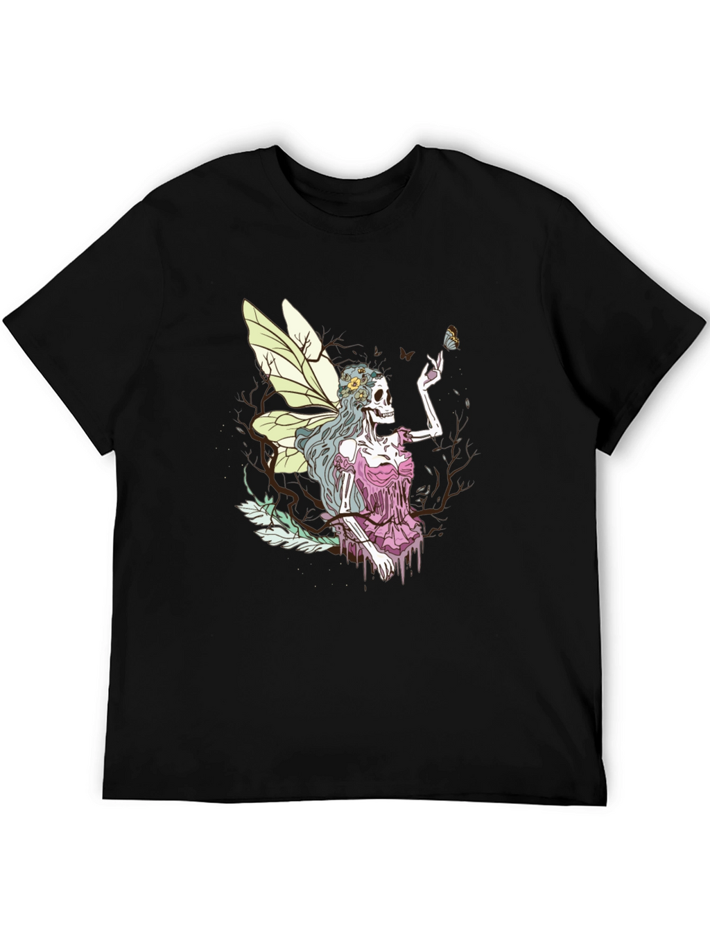 Grim Fairy T-Shirt - Skeleton Butterfly Graphic Tee