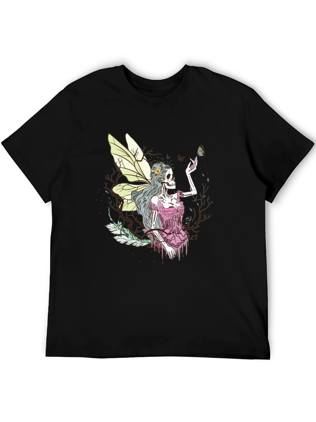 Grim Fairy T-Shirt - Skeleton Butterfly Graphic Tee