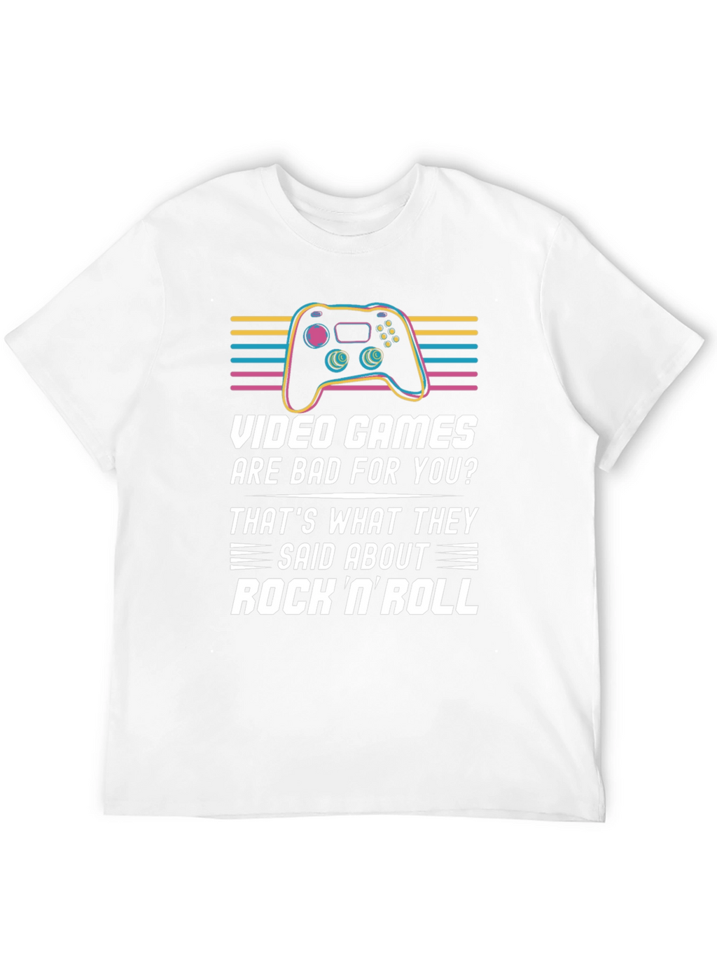 Video Games & Rock N Roll Graphic T-Shirt