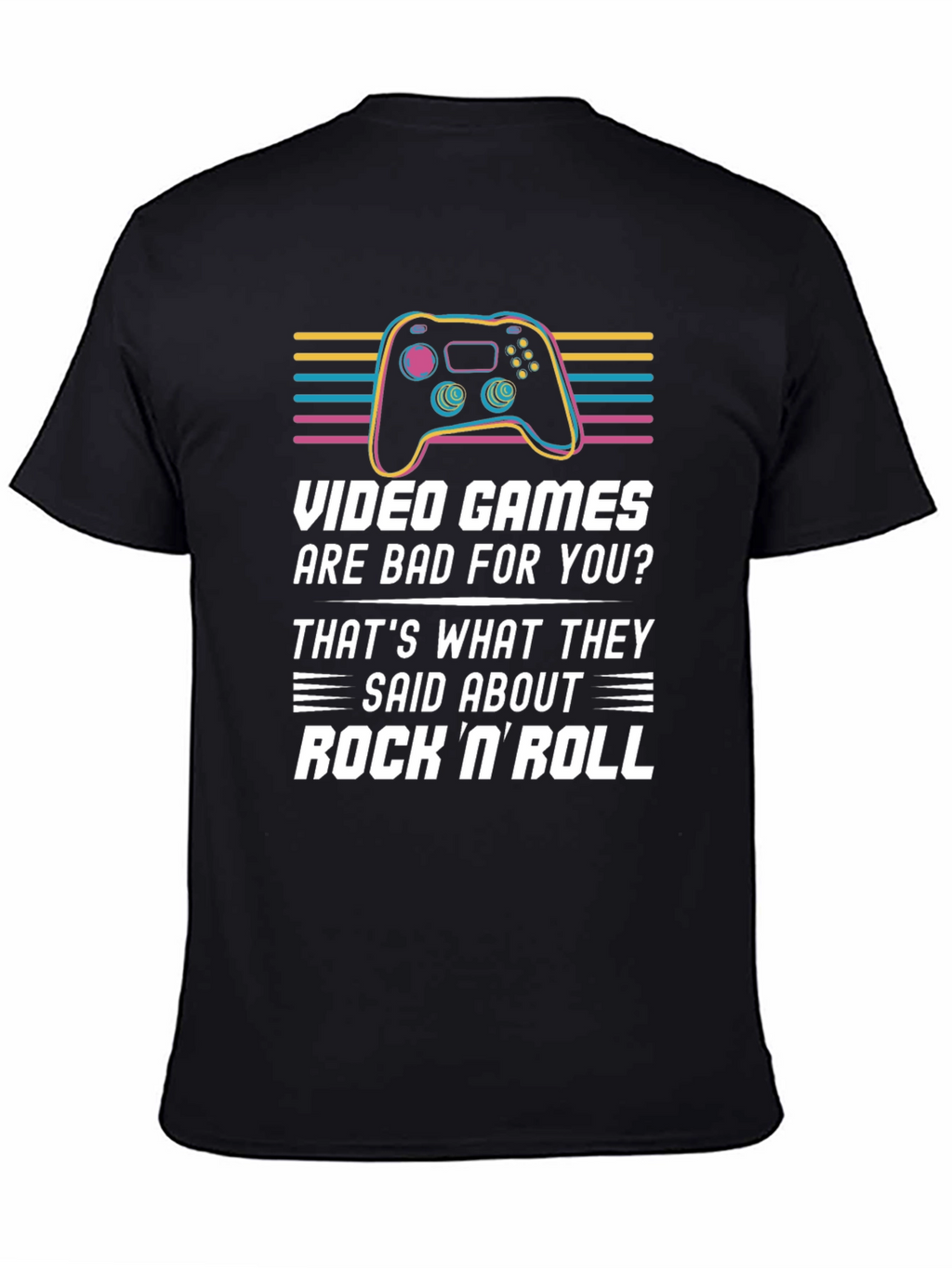 Video Games & Rock N Roll Graphic T-Shirt