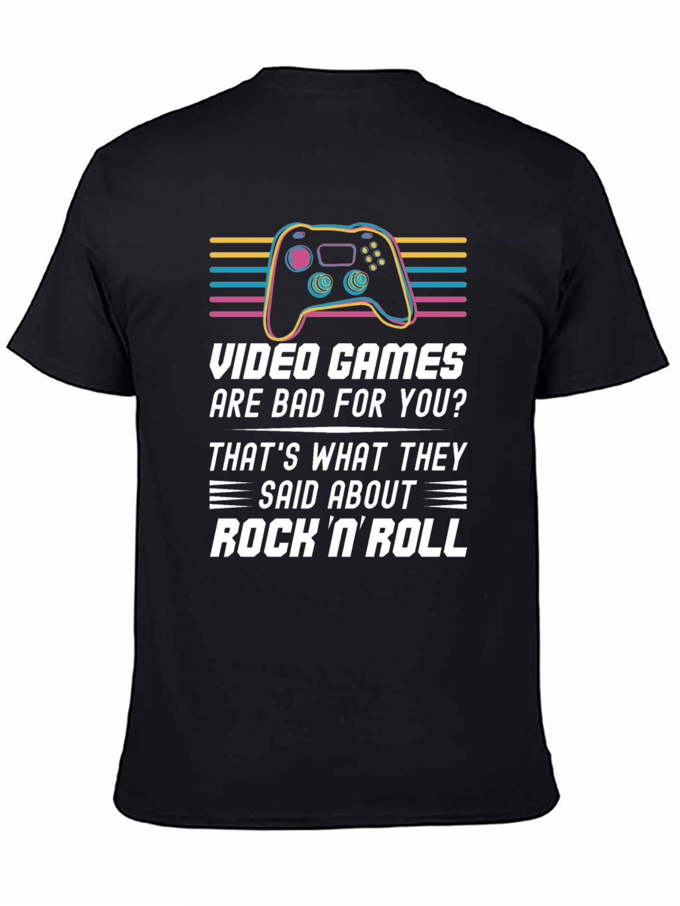 Video Games & Rock N Roll Graphic T-Shirt