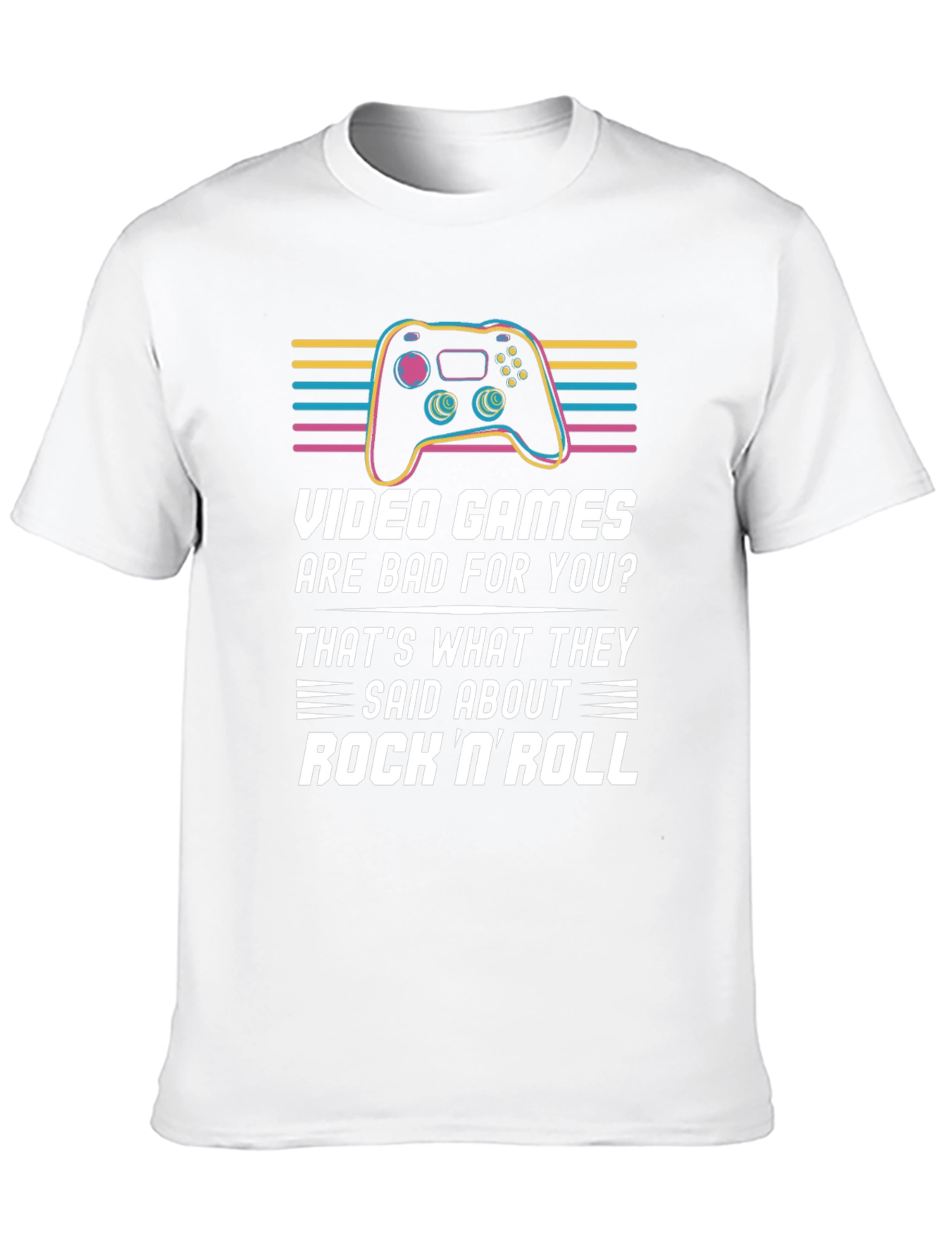 Video Games & Rock N Roll Graphic T-Shirt