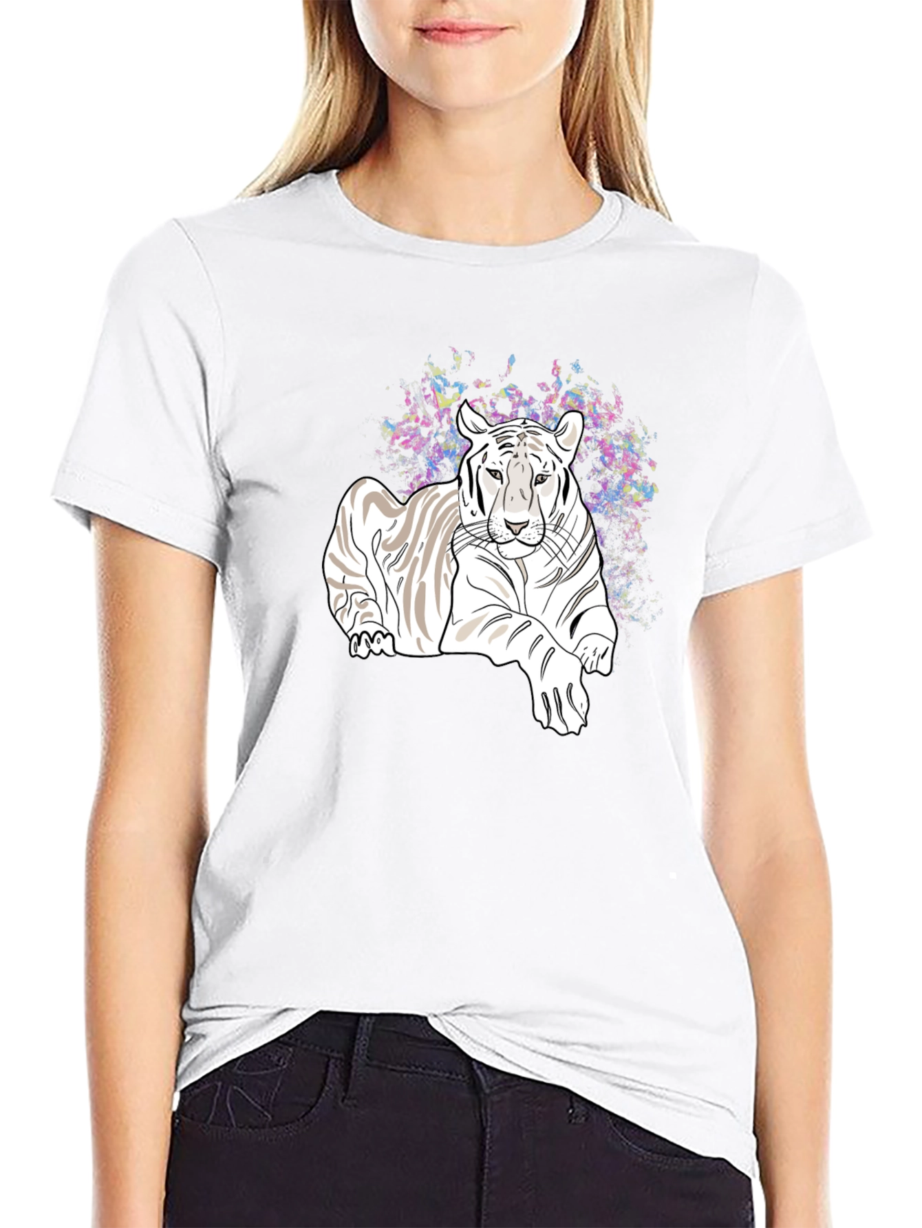 Tiger Graphic Tee - Black Casual T-Shirt