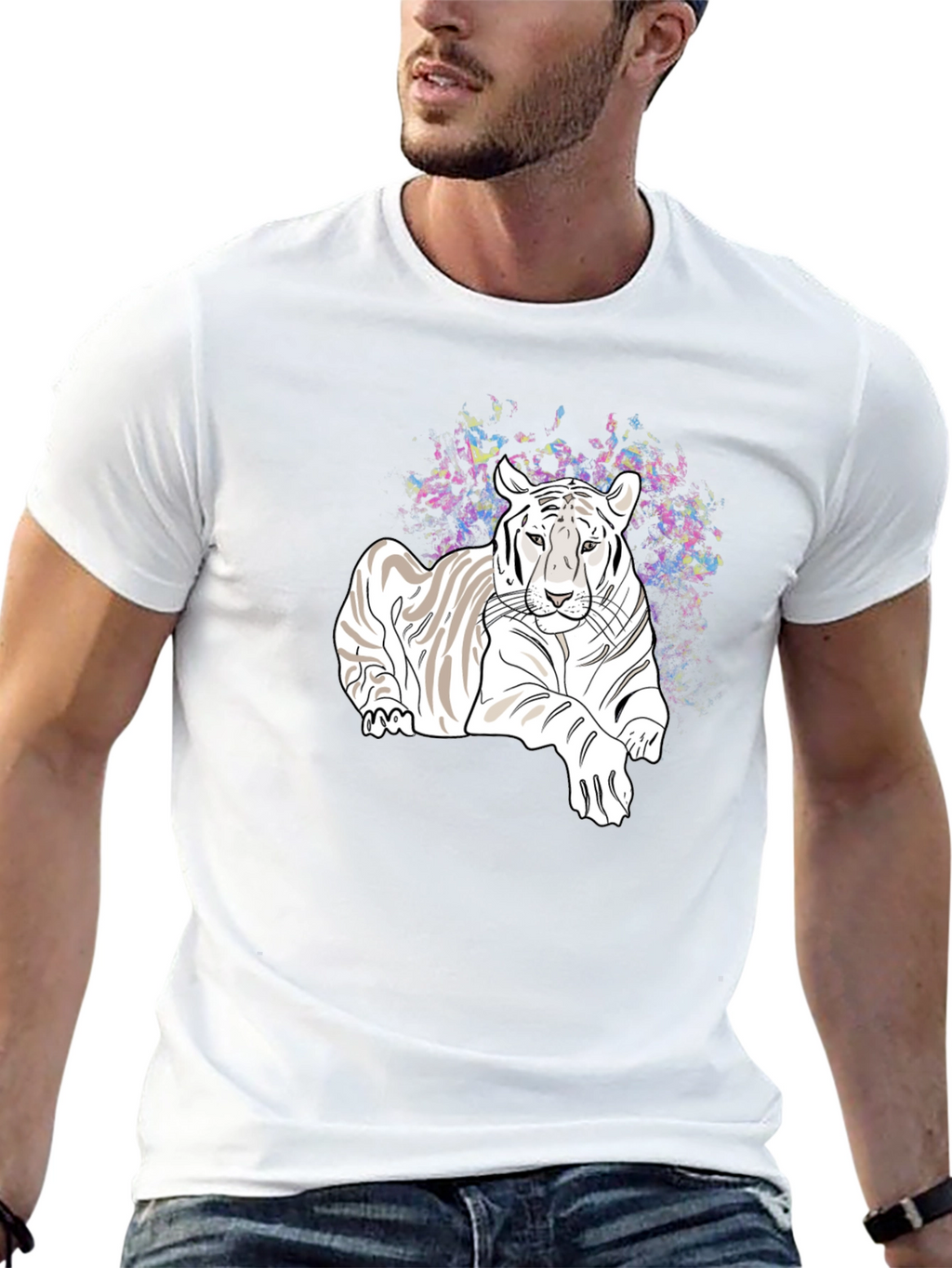 Tiger Graphic Tee - Black Casual T-Shirt