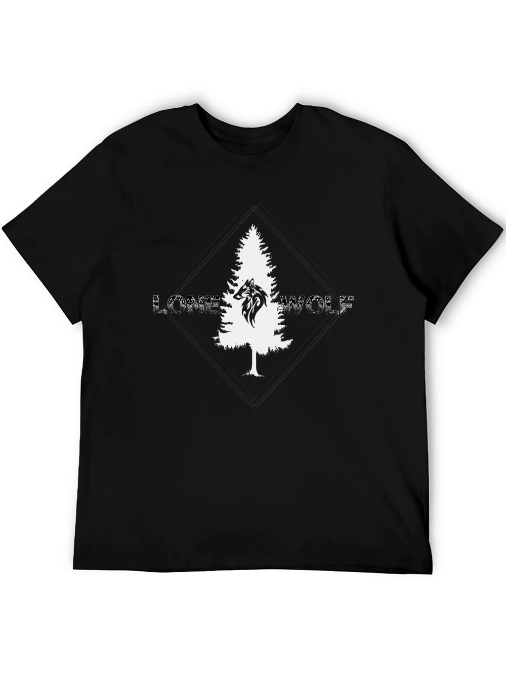 Lone Wolf Graphic Tee - Black Cotton T-Shirt