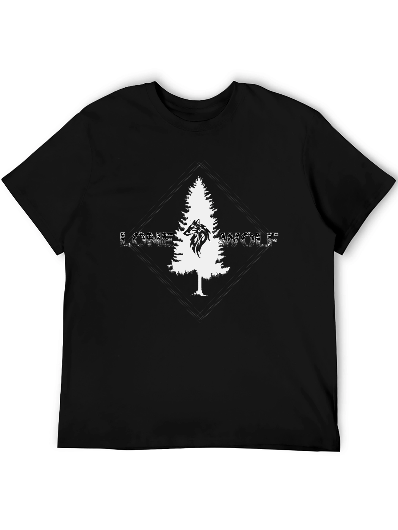 Lone Wolf Graphic Tee - Black Cotton T-Shirt