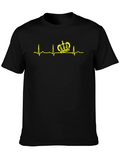 Crown Heartbeat T-Shirt - Royal Pulse Design
