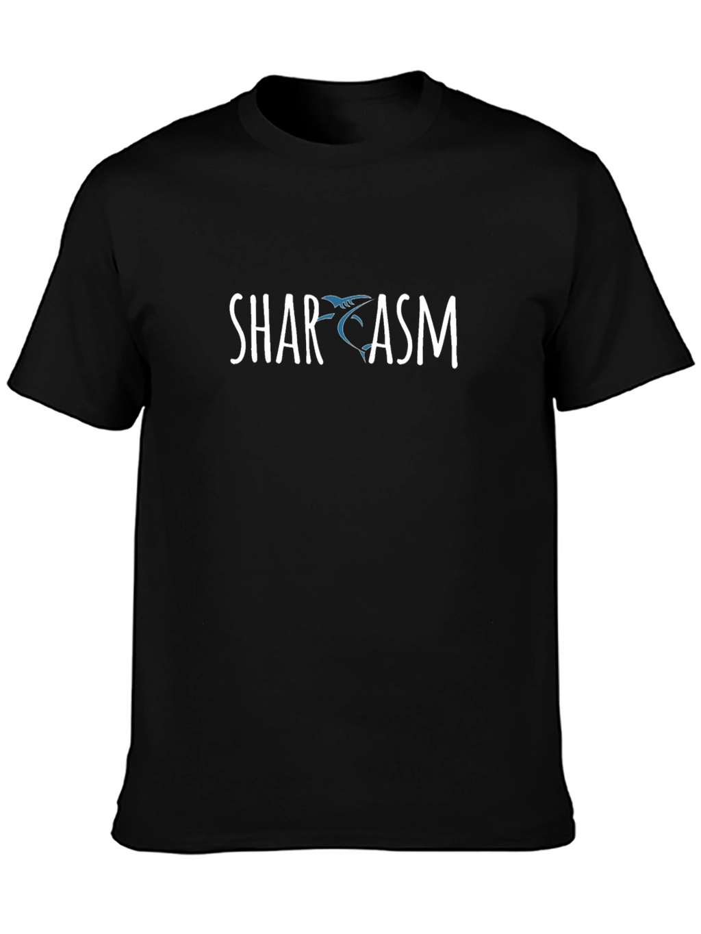 Shark Sarcasm Graphic Print Crew Neck T-Shirt