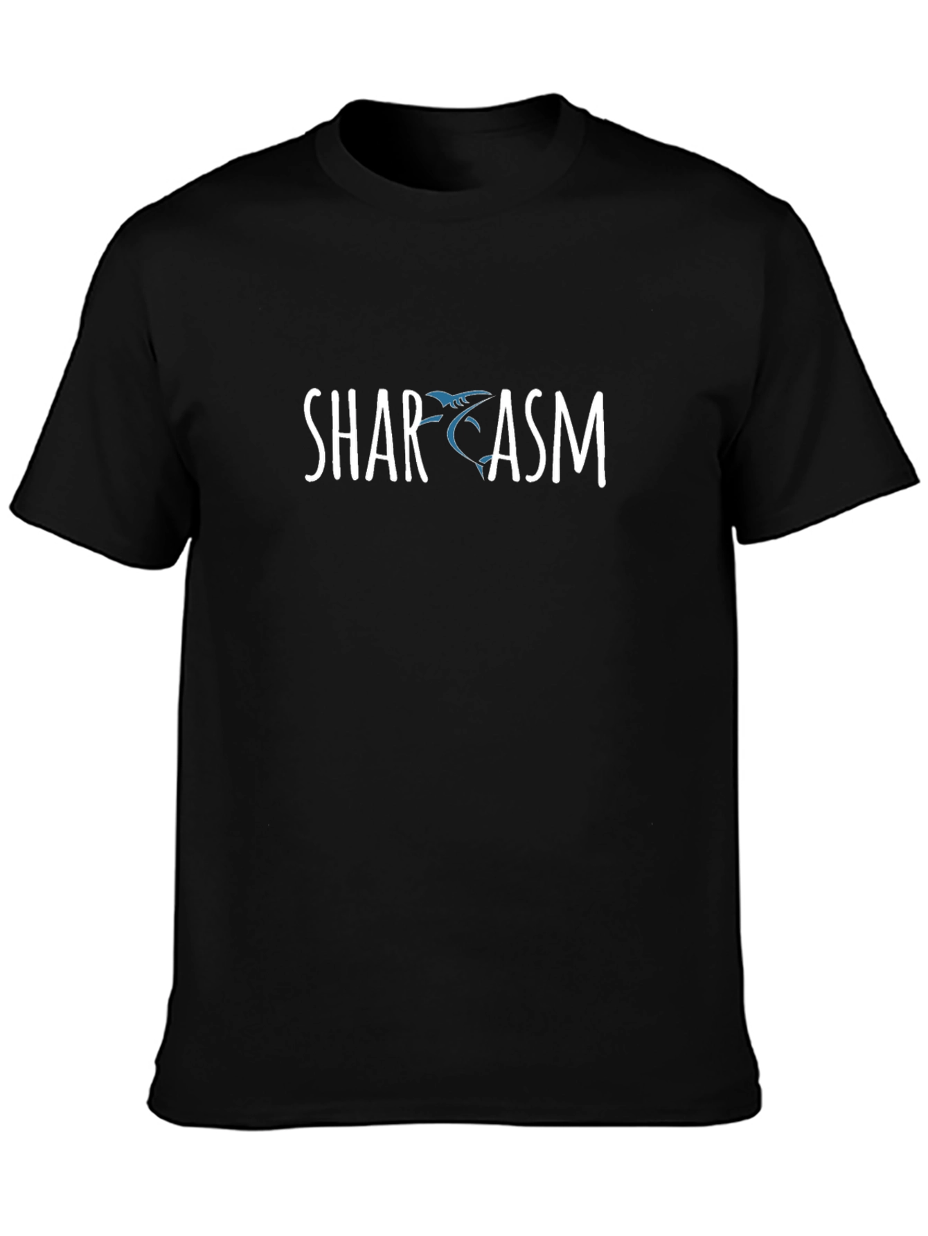 Shark Sarcasm Graphic Print Crew Neck T-Shirt