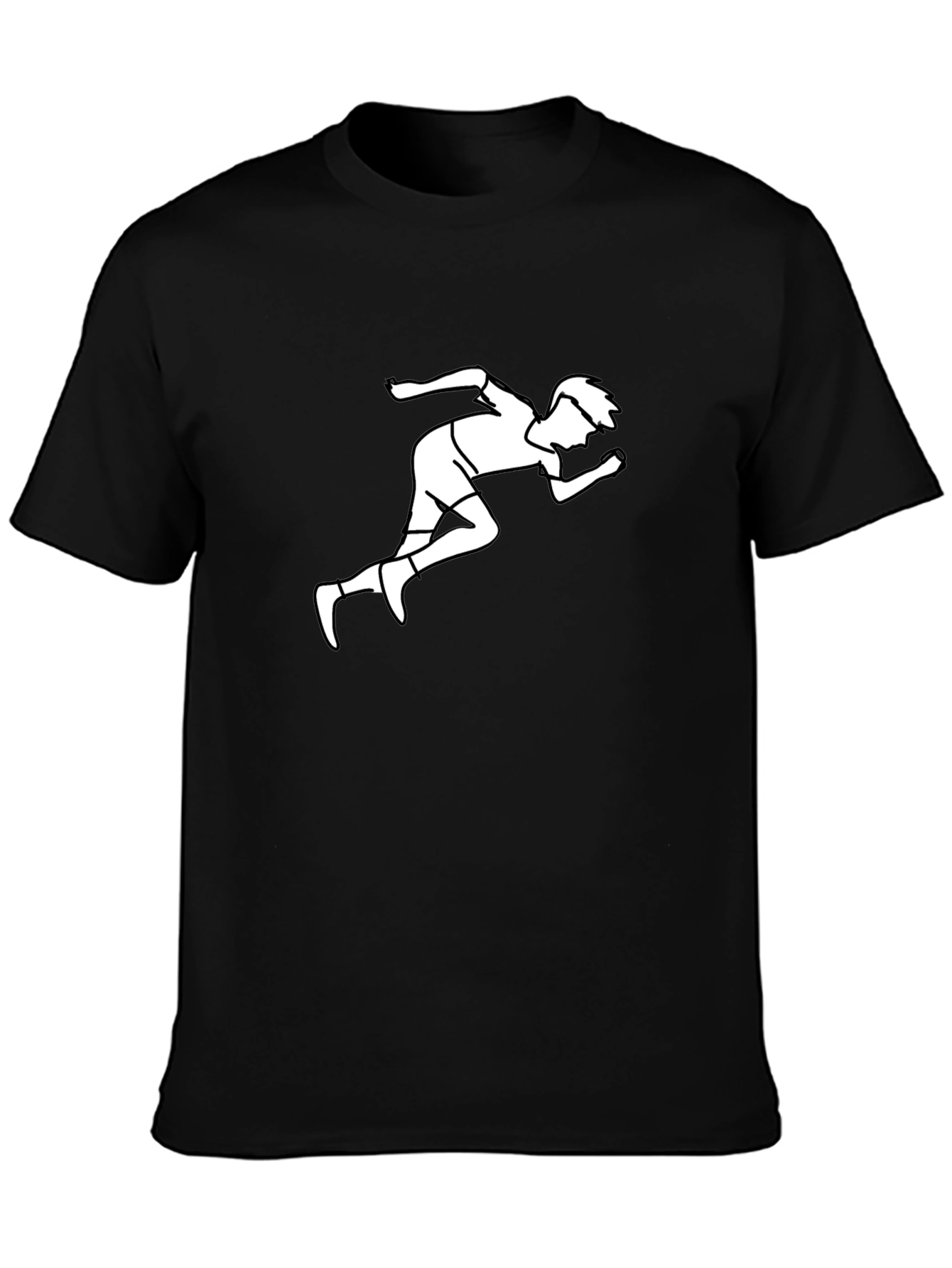 Running Man Graphic T-Shirt - Black