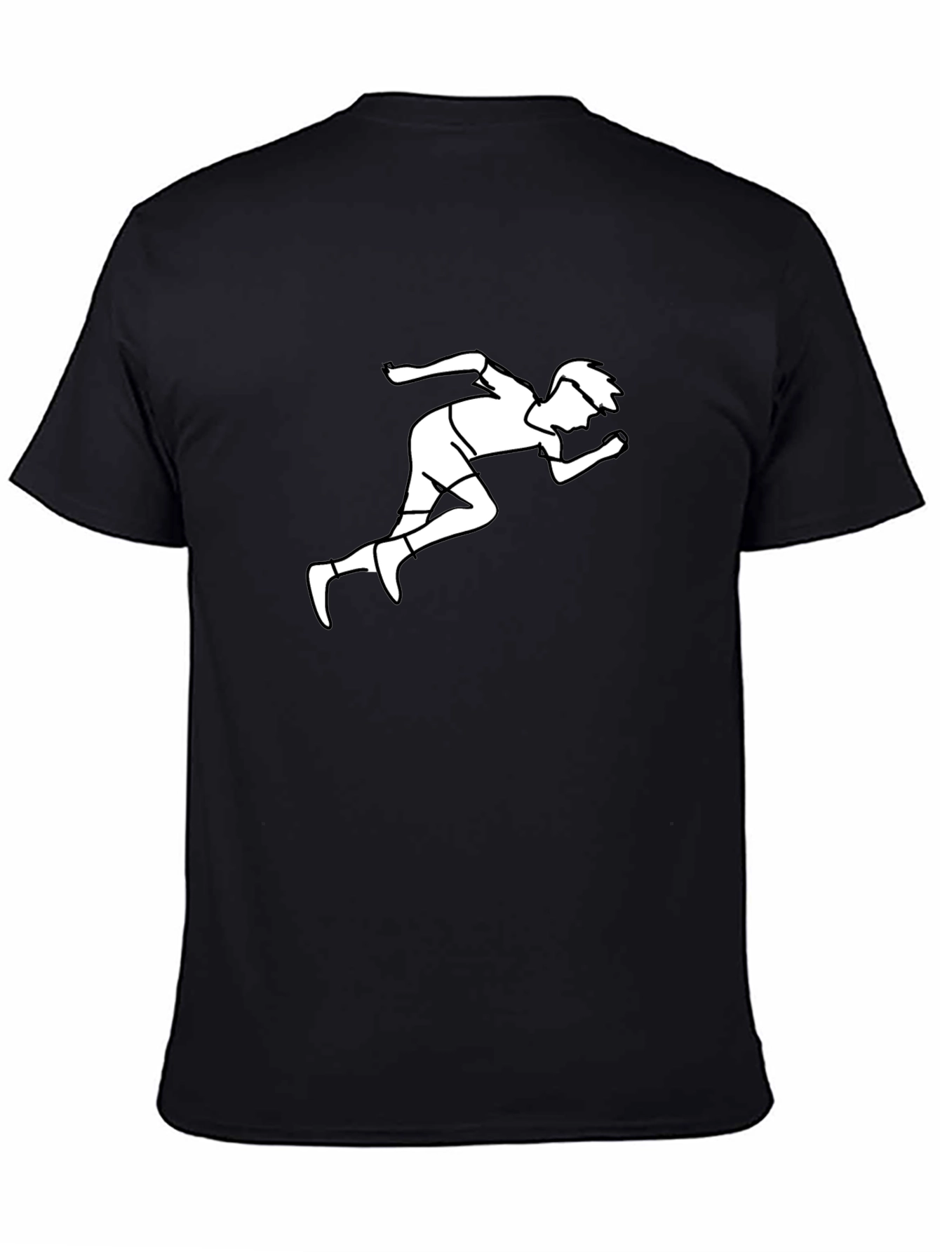 Running Man Graphic T-Shirt - Black