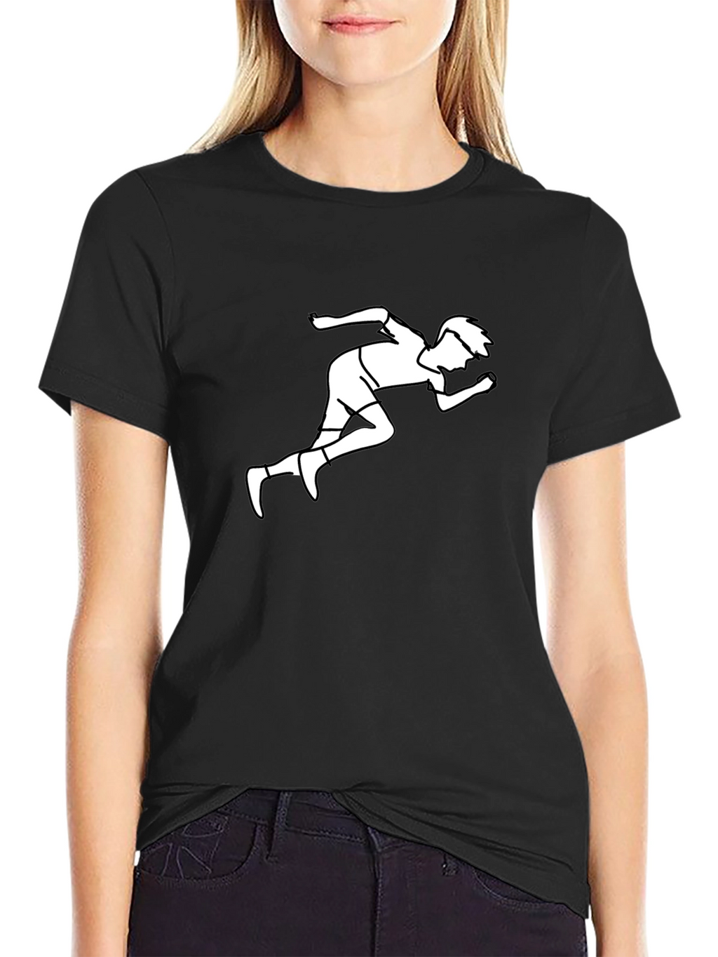 Running Man Graphic T-Shirt - Black