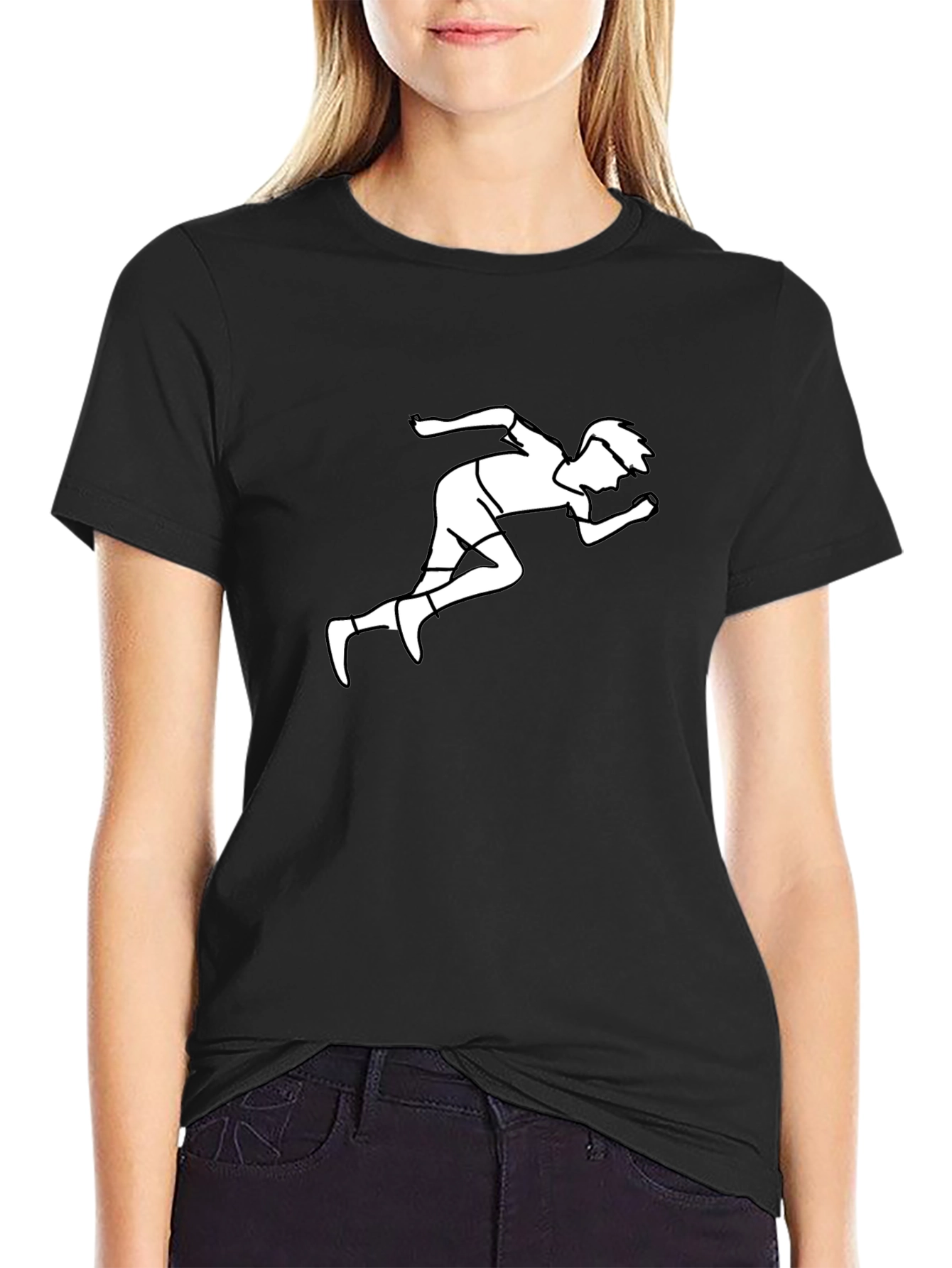 Running Man Graphic T-Shirt - Black