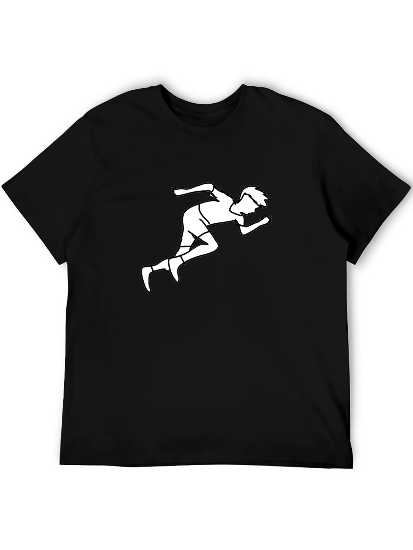 Running Man Graphic T-Shirt - Black