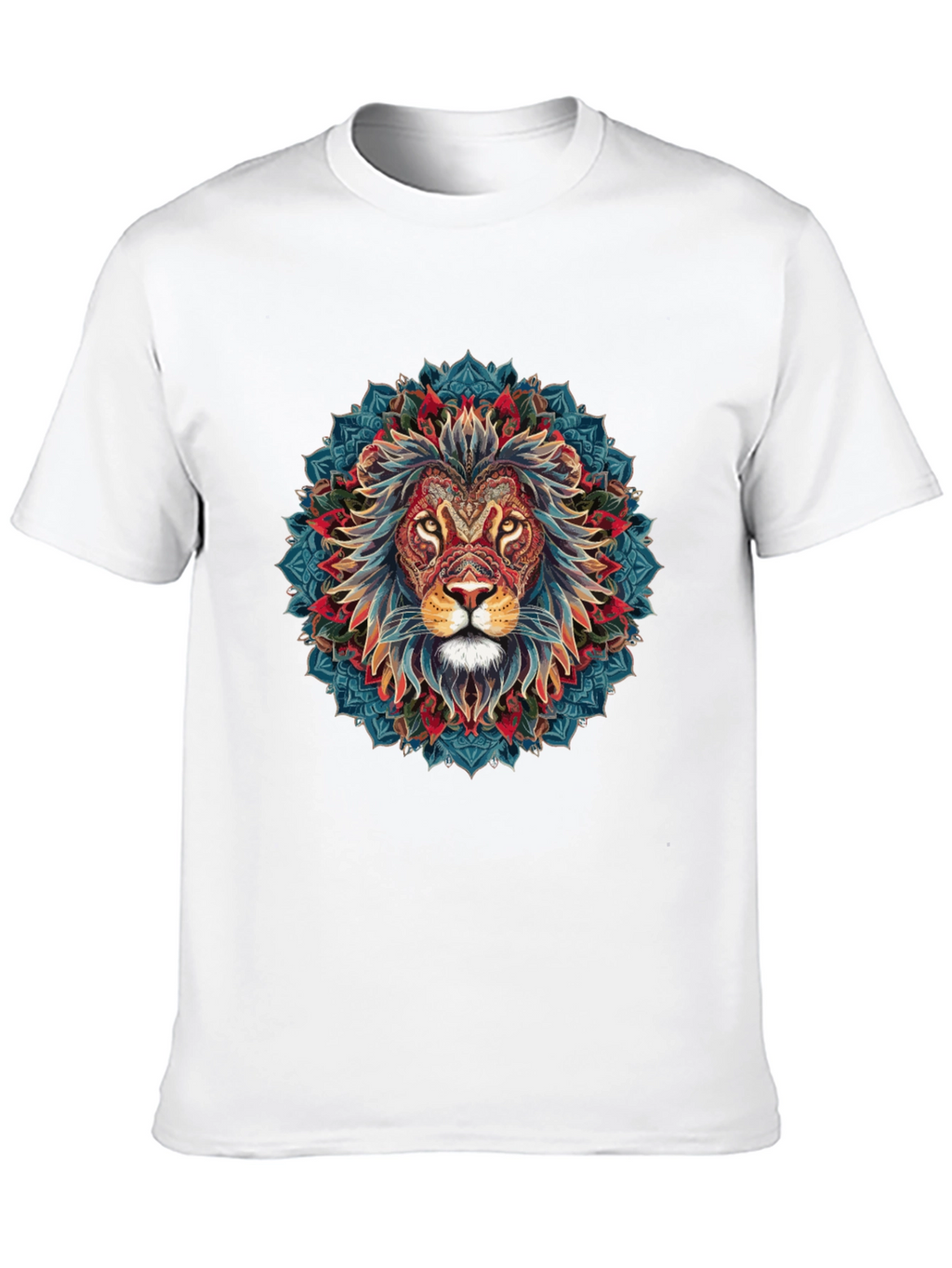 Lion Mandala Graphic Black T-Shirt