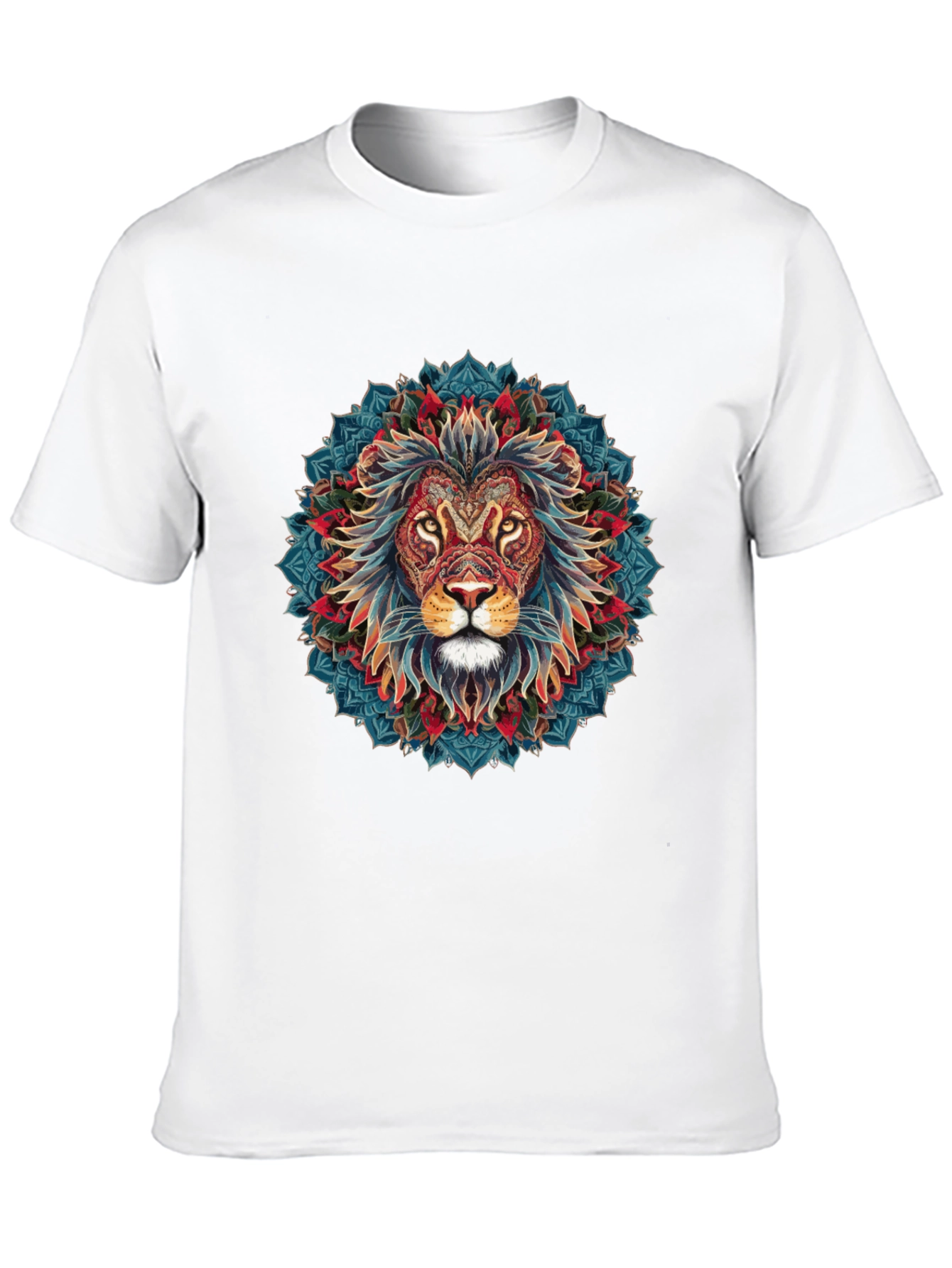 Lion Mandala Graphic Black T-Shirt