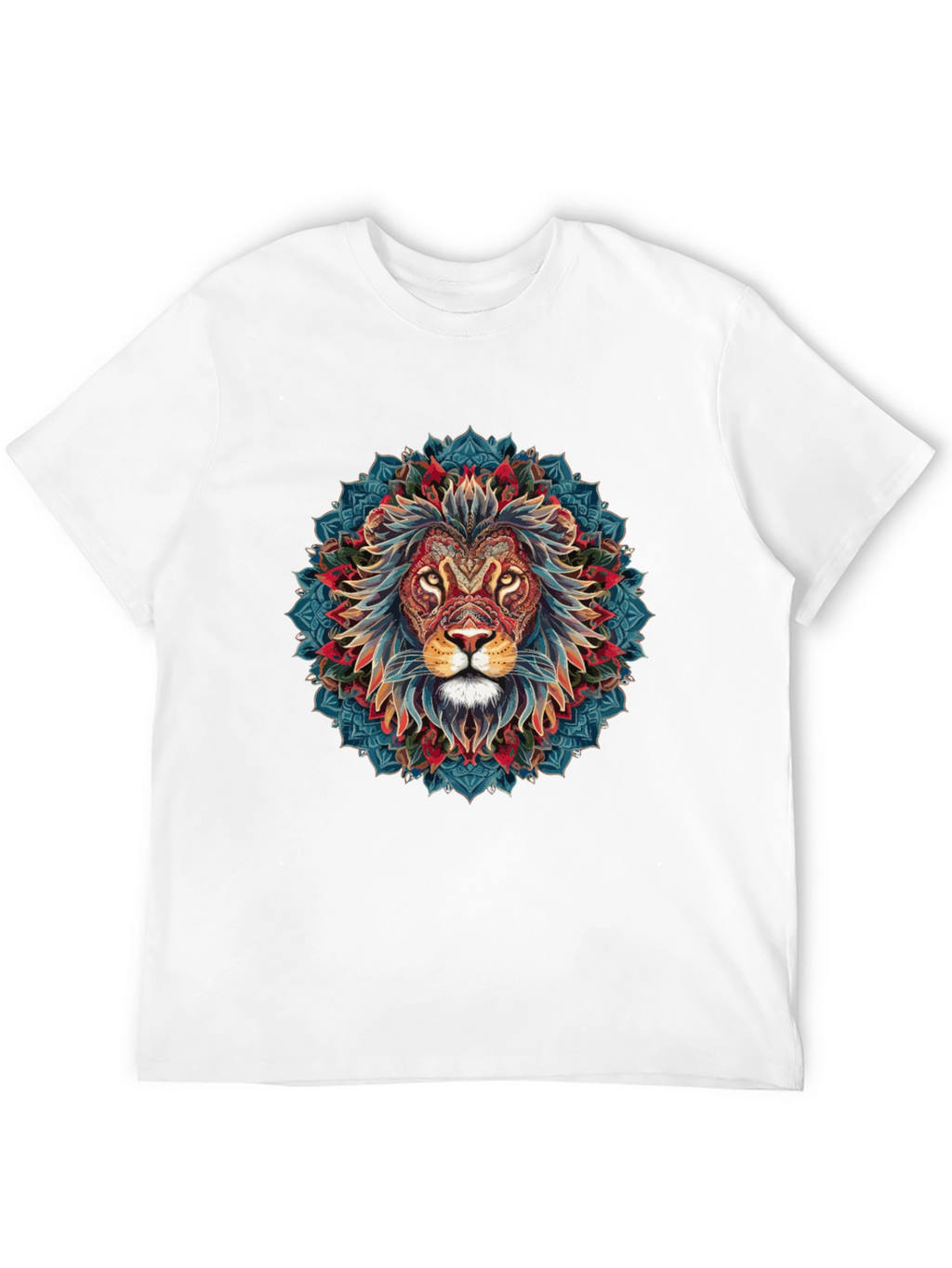 Lion Mandala Graphic Black T-Shirt