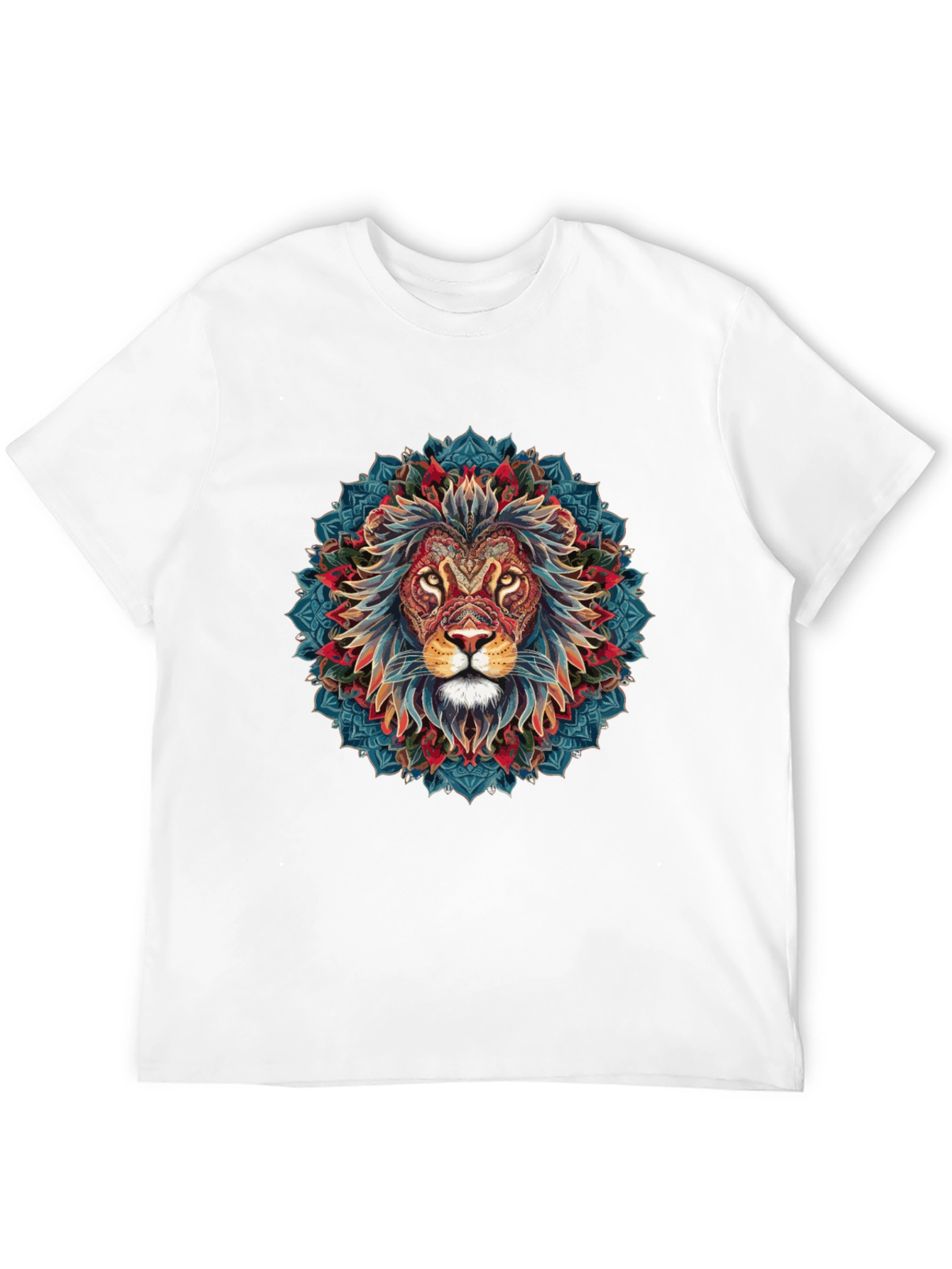 Lion Mandala Graphic Black T-Shirt