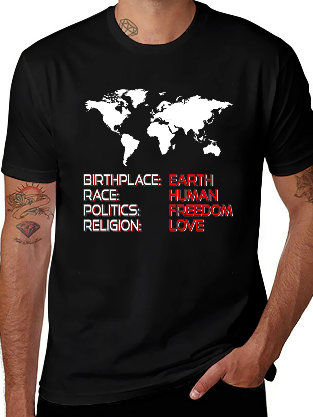Earth Human Freedom Love T-Shirt