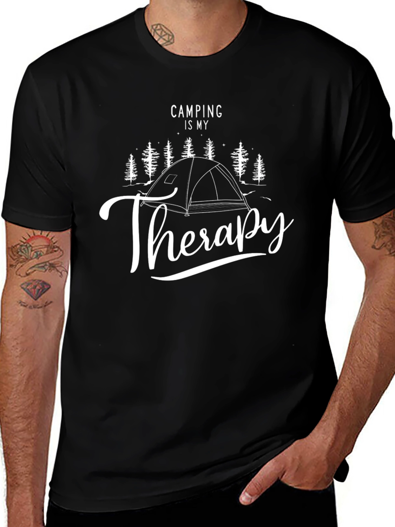 Camping Is My Therapy Graphic T-Shirt
