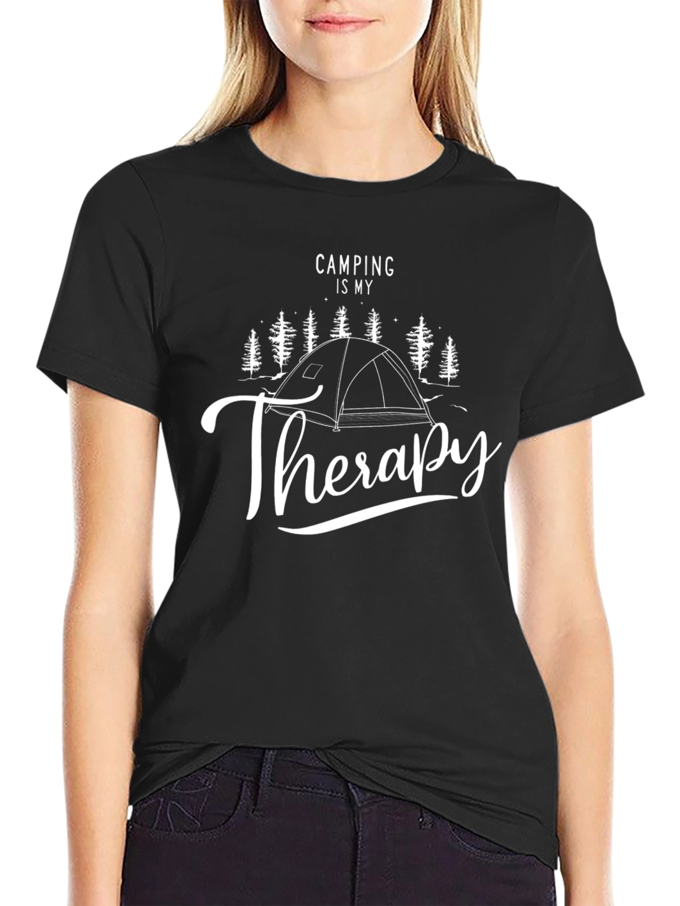 Camping Is My Therapy Graphic T-Shirt