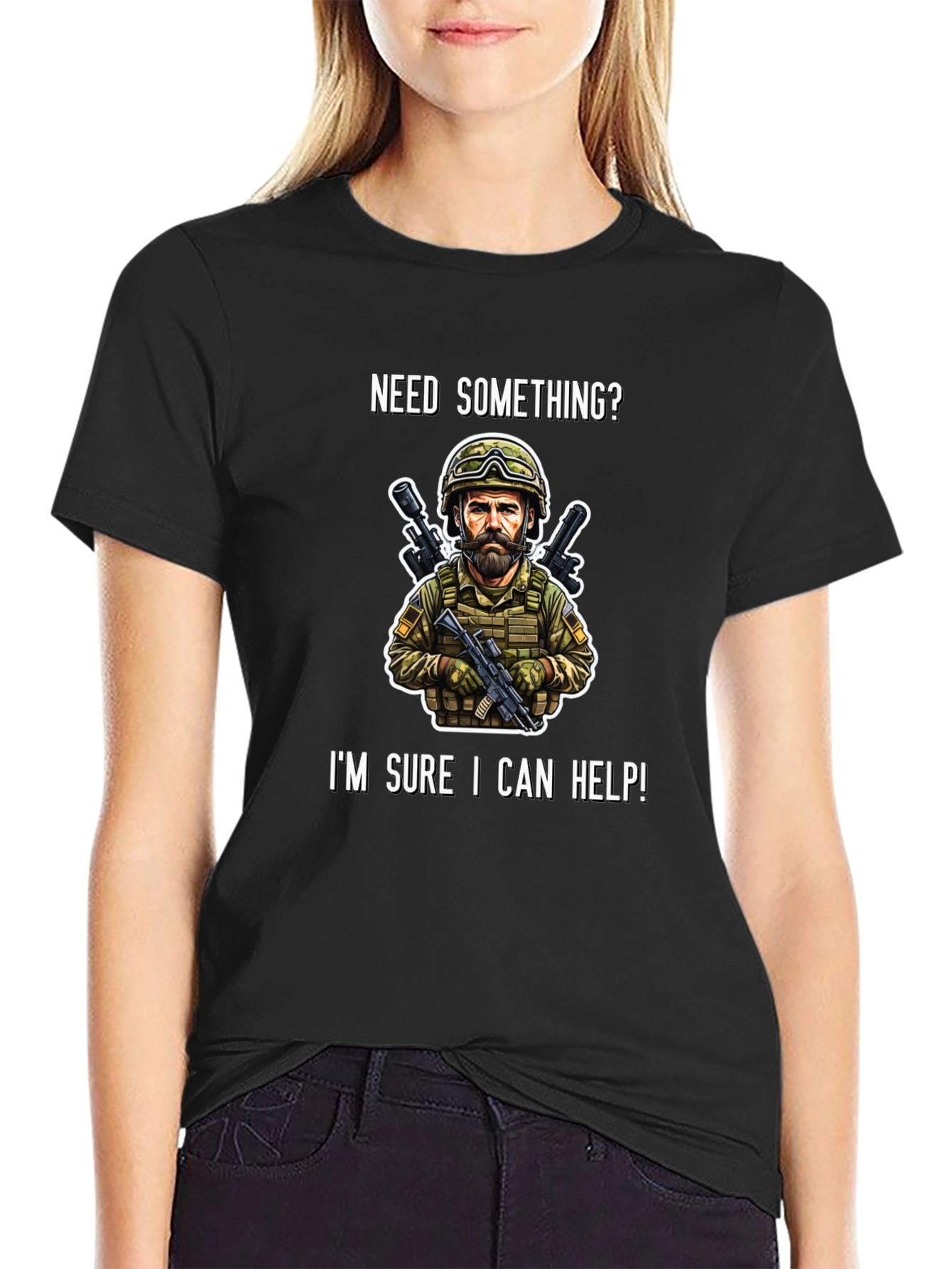 Military Humor T-Shirt - Need Something? I Can Help!