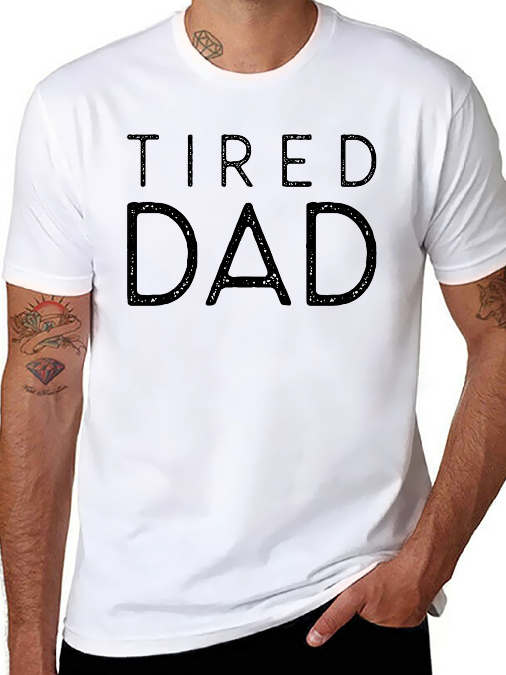 Tired Dad Black Graphic Tee
