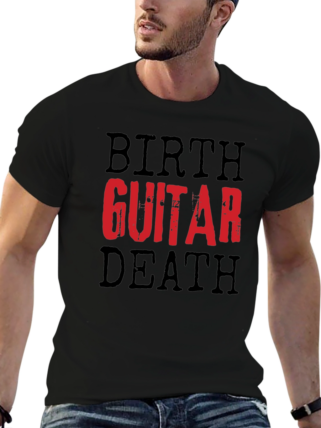 Birth Guitar Death T-Shirt - Musician Graphic Tee