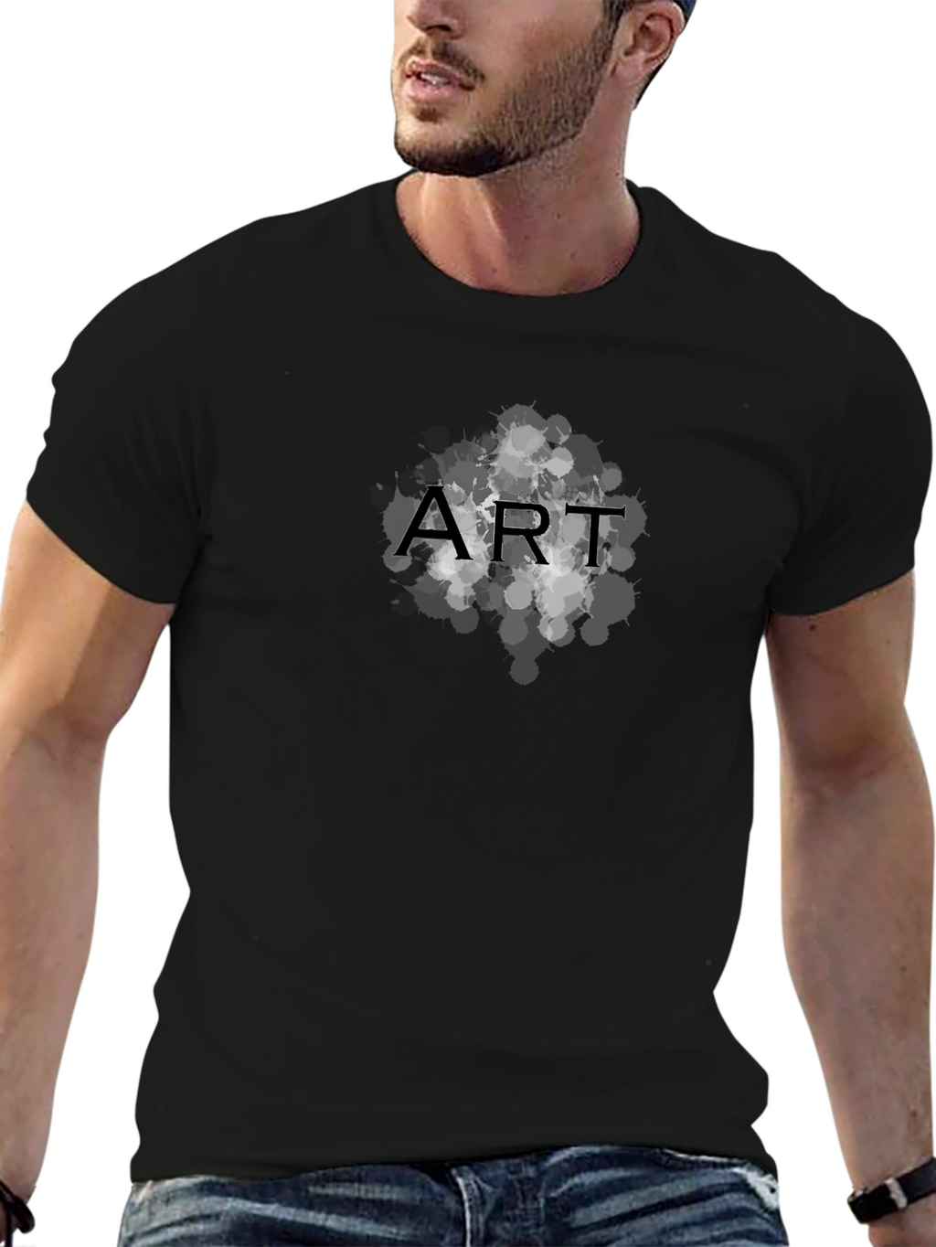 Art Graphic Black T-Shirt for Men