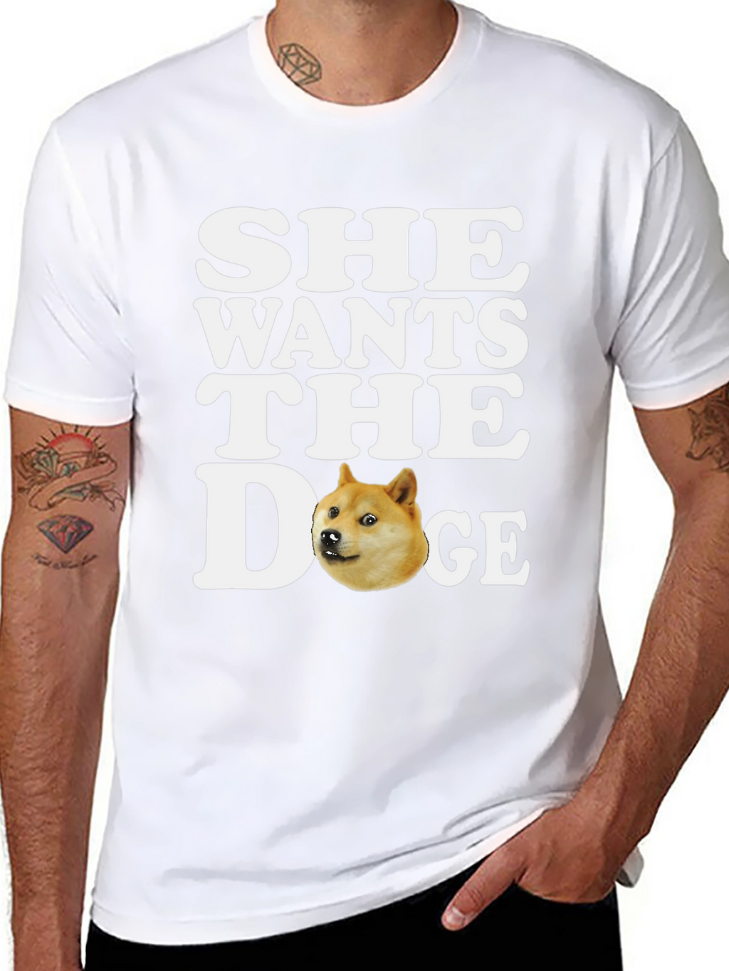 She Wants the Doge T-Shirt - Meme Crypto Tee