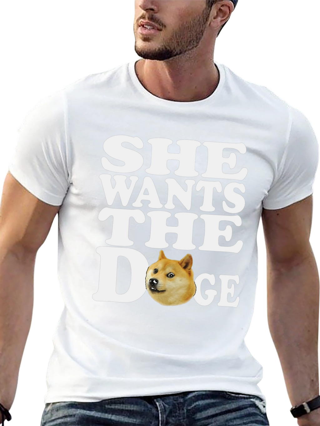 She Wants the Doge T-Shirt - Meme Crypto Tee
