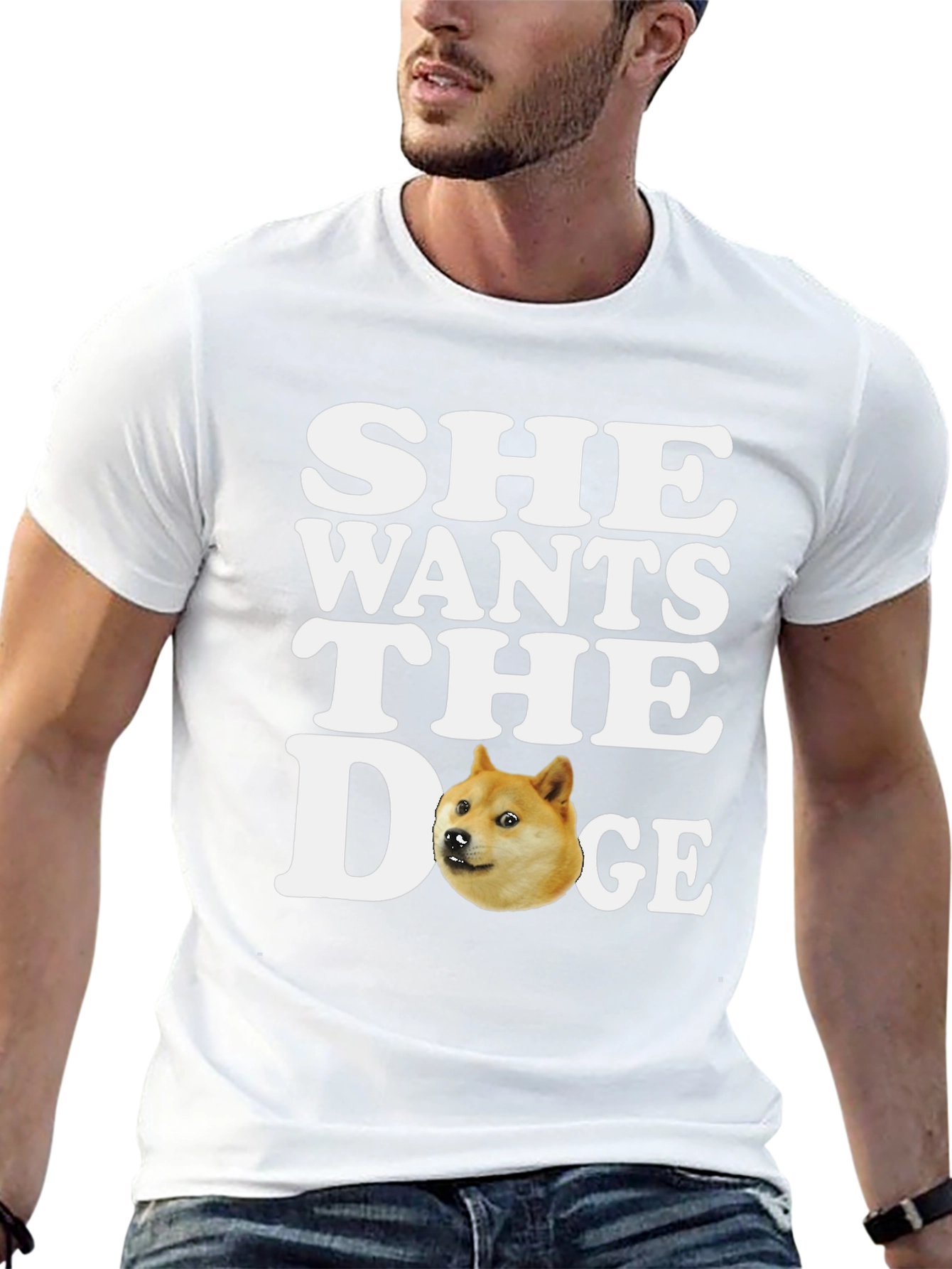 She Wants the Doge T-Shirt - Meme Crypto Tee