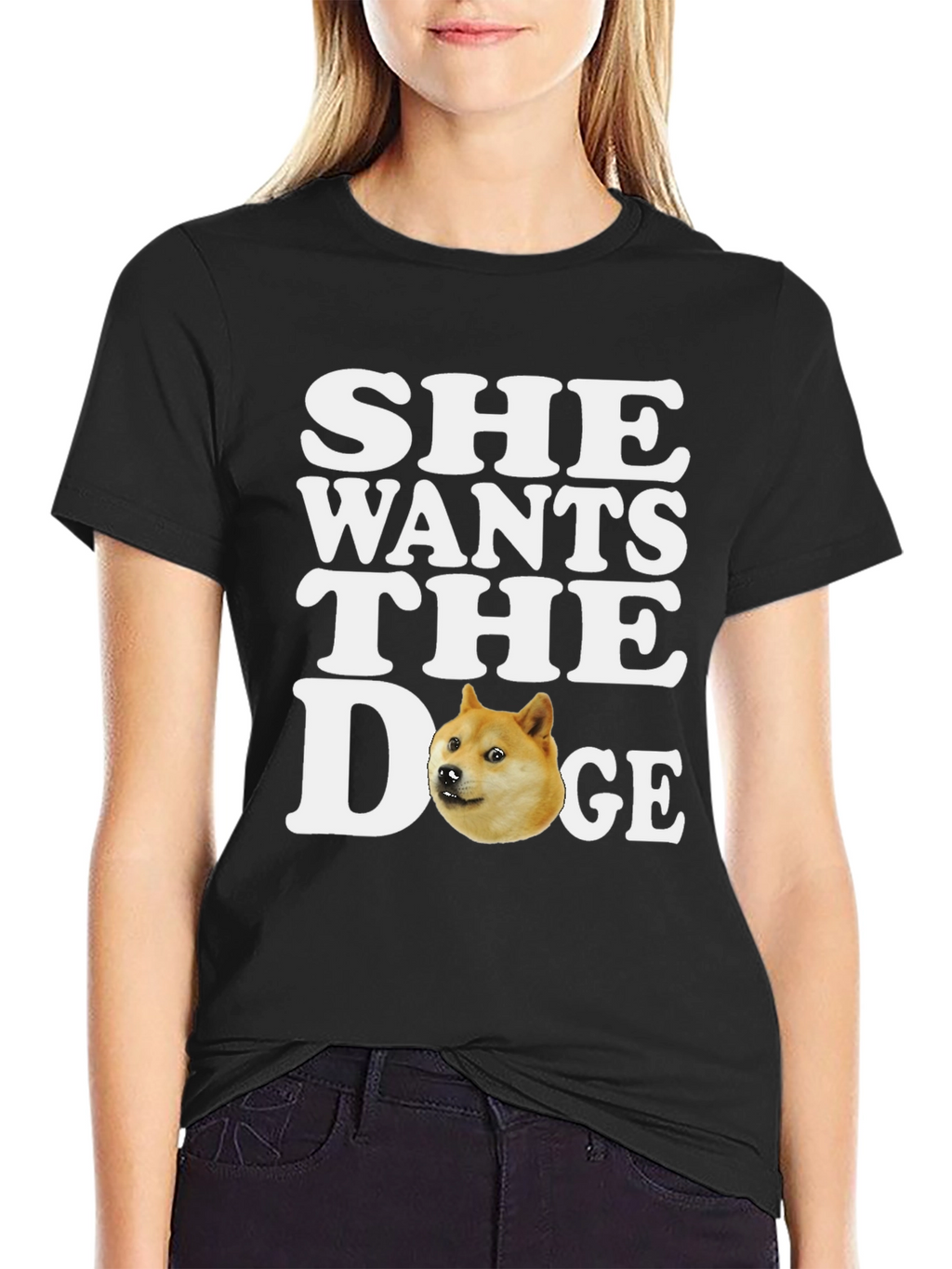She Wants the Doge T-Shirt - Meme Crypto Tee