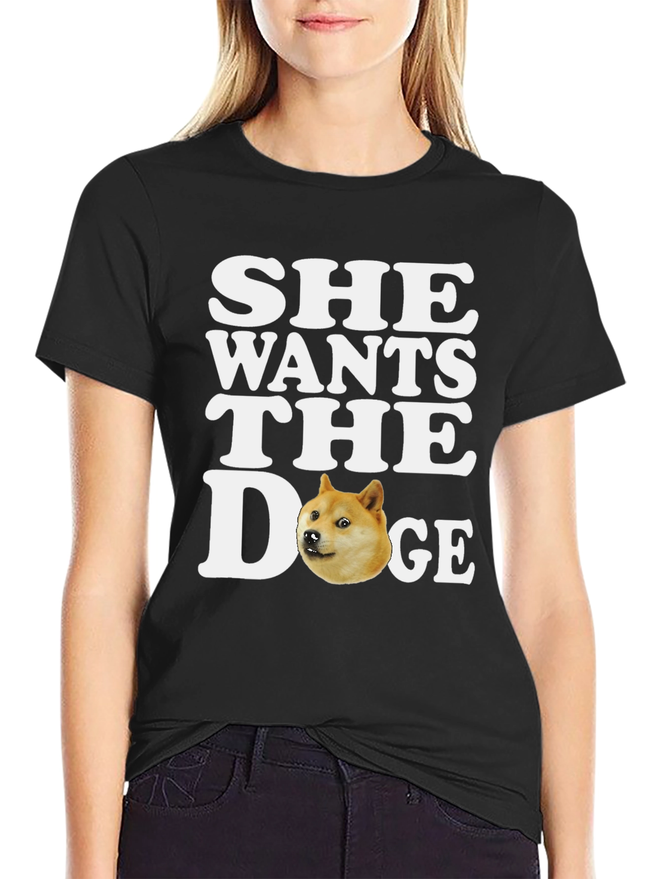 She Wants the Doge T-Shirt - Meme Crypto Tee