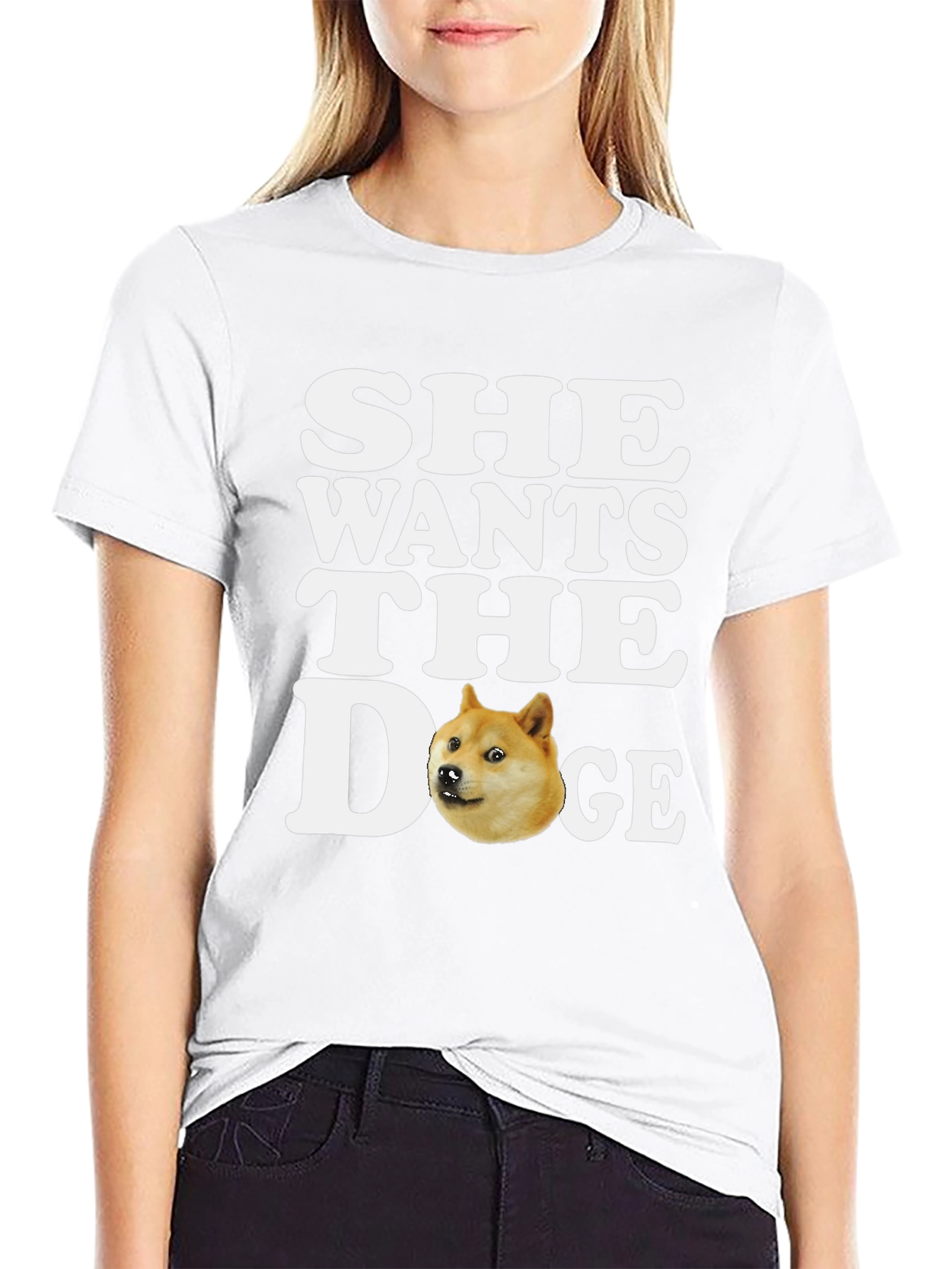 She Wants the Doge T-Shirt - Meme Crypto Tee