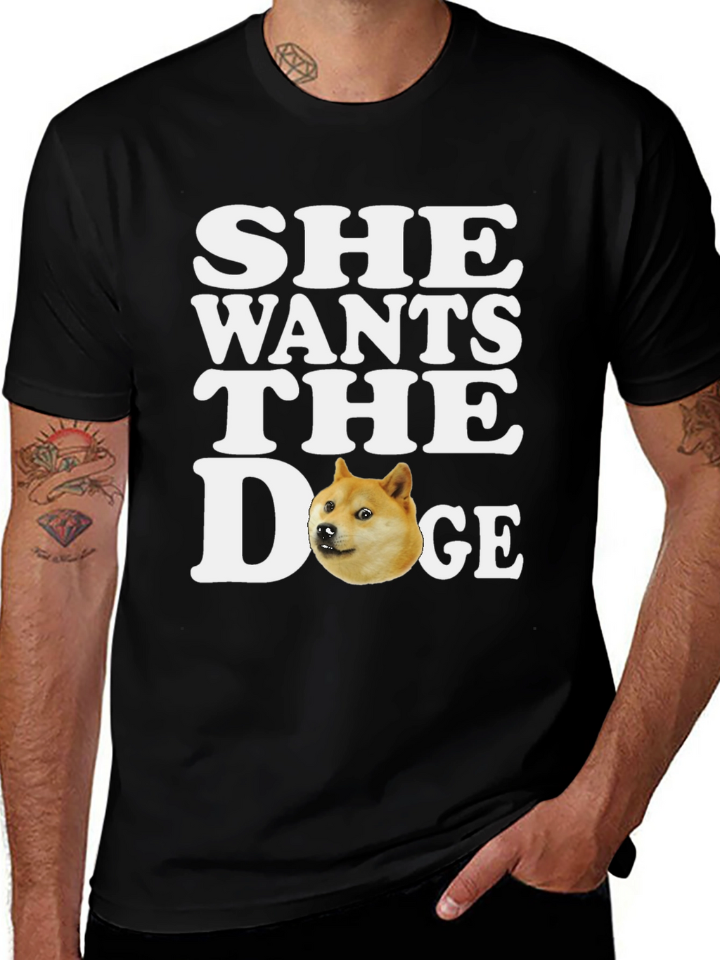 She Wants the Doge T-Shirt - Meme Crypto Tee