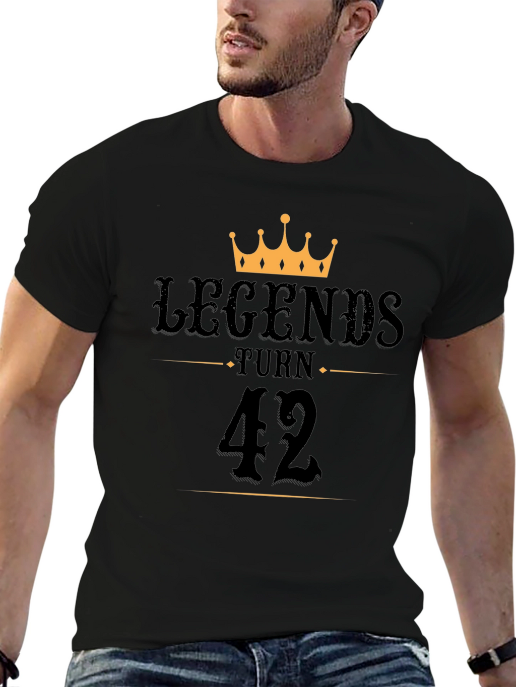 Legends Turn 42 Black T-Shirt