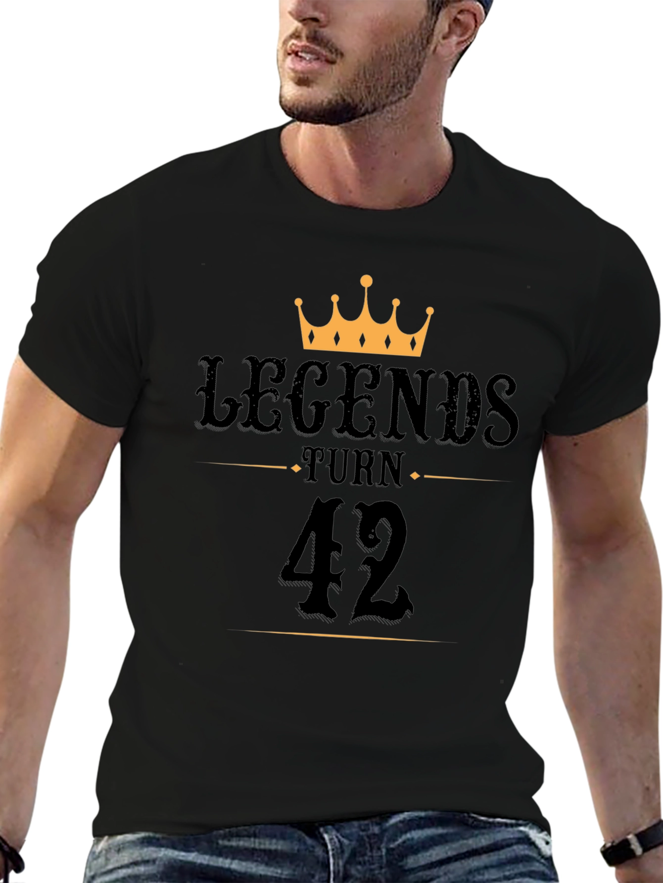 Legends Turn 42 Black T-Shirt
