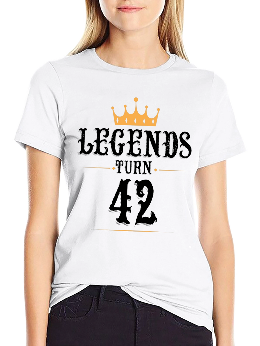 Legends Turn 42 Black T-Shirt