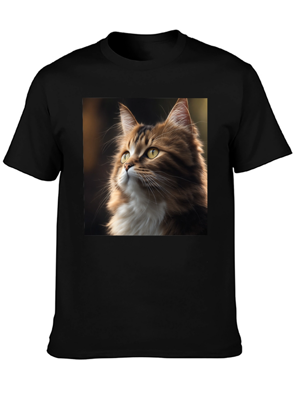 Cat Portrait Graphic Tee - Unisex Black T-Shirt