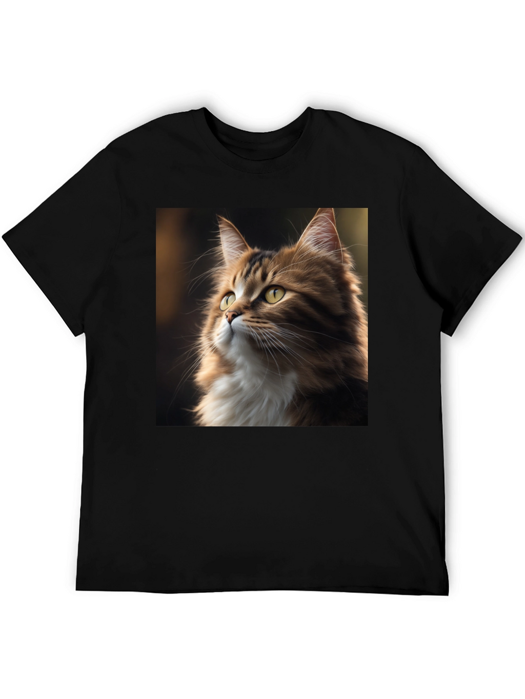 Cat Portrait Graphic Tee - Unisex Black T-Shirt