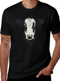 Cow Face Graphic Black T-Shirt