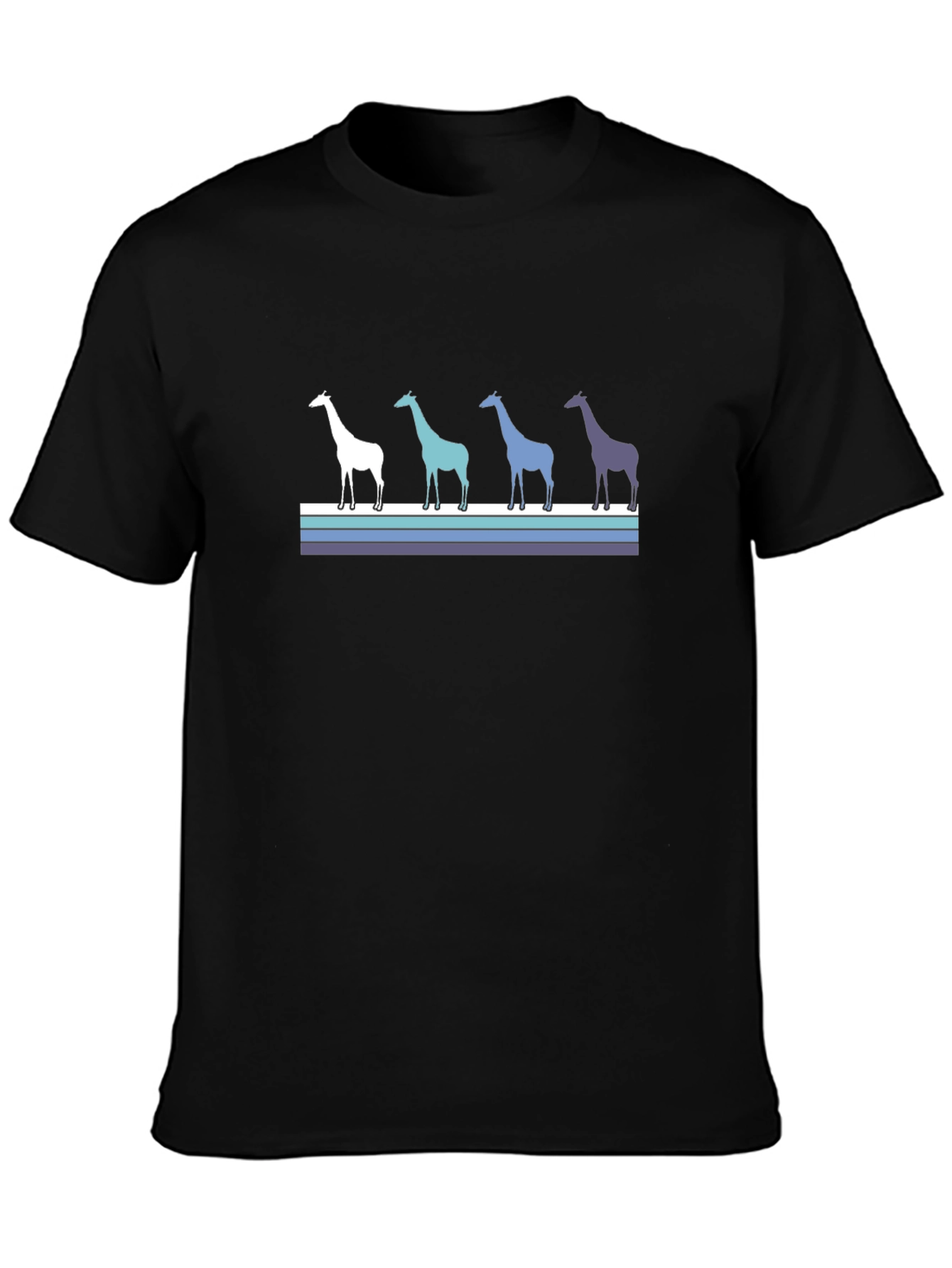 Giraffe Silhouette Striped Tee